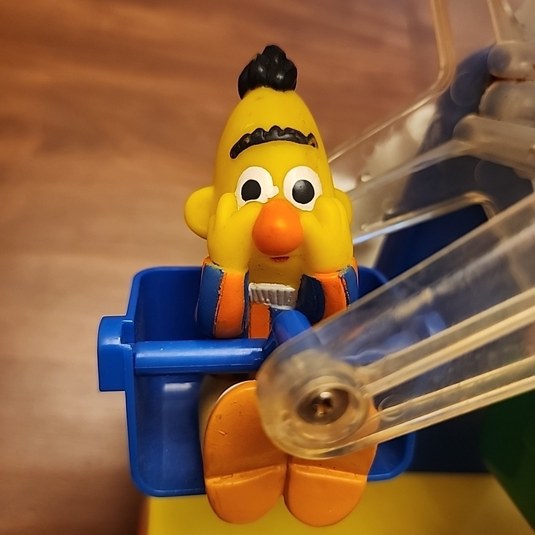 Vintage Sesame Street Pull Toy Bert Ernie Big Bird Cookie Monster Ferris Wheel