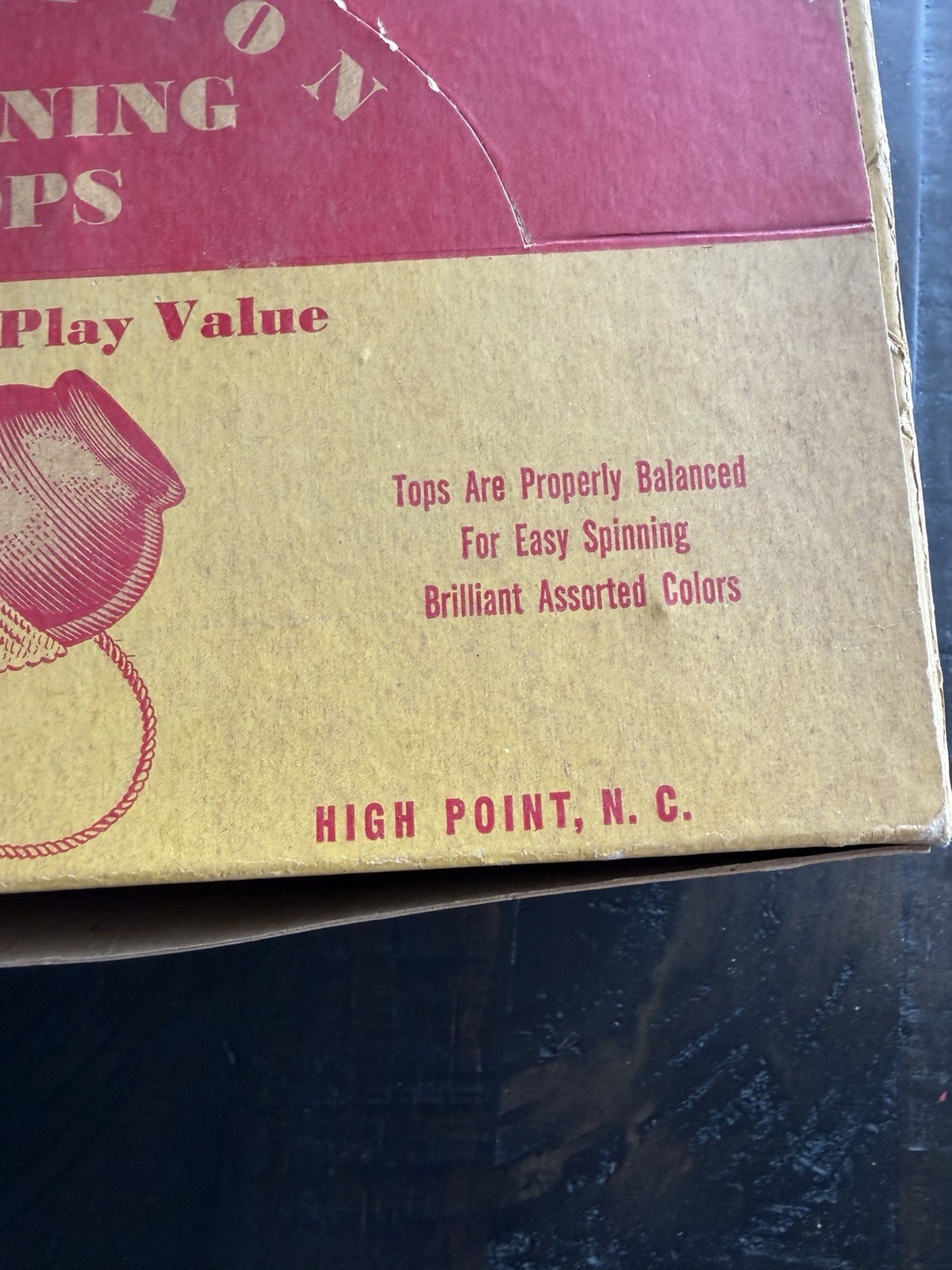 Sock-It Co Champion Spinning Tops & Strings Vintage Box Of 24: NEW – OLD STOCK