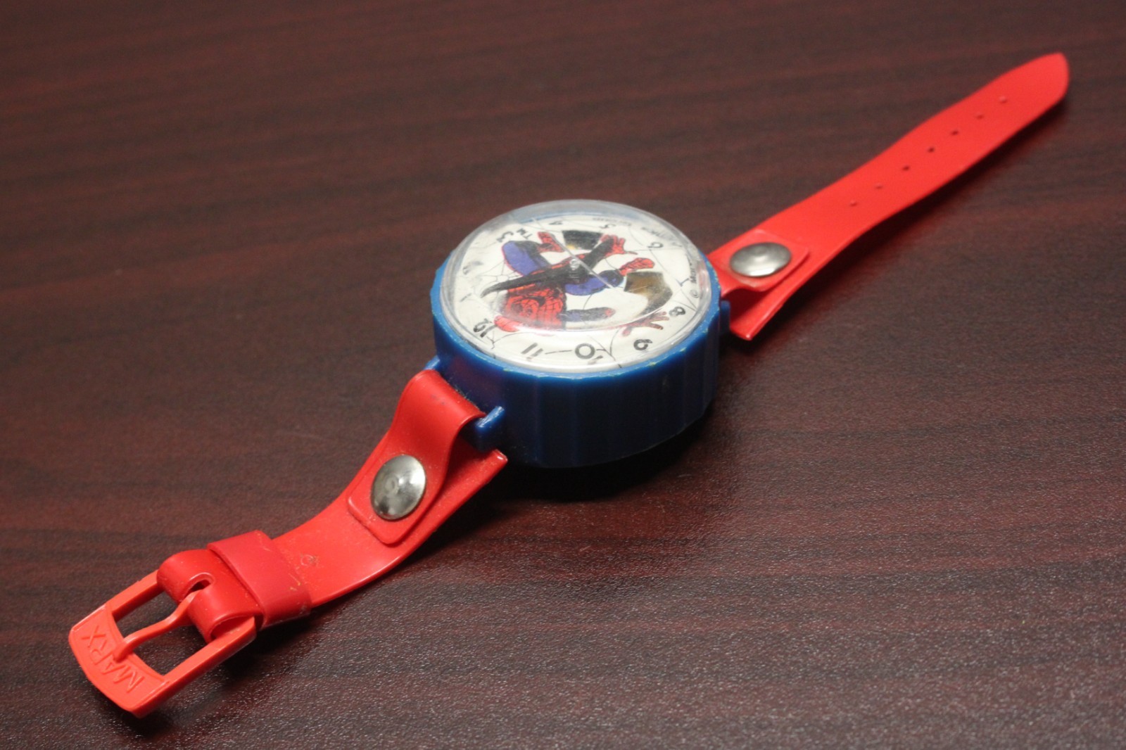 Vintage The Amazing Spiderman Plastic Toy Kid’s Wristwatch Marx Toys 1977 WORKS