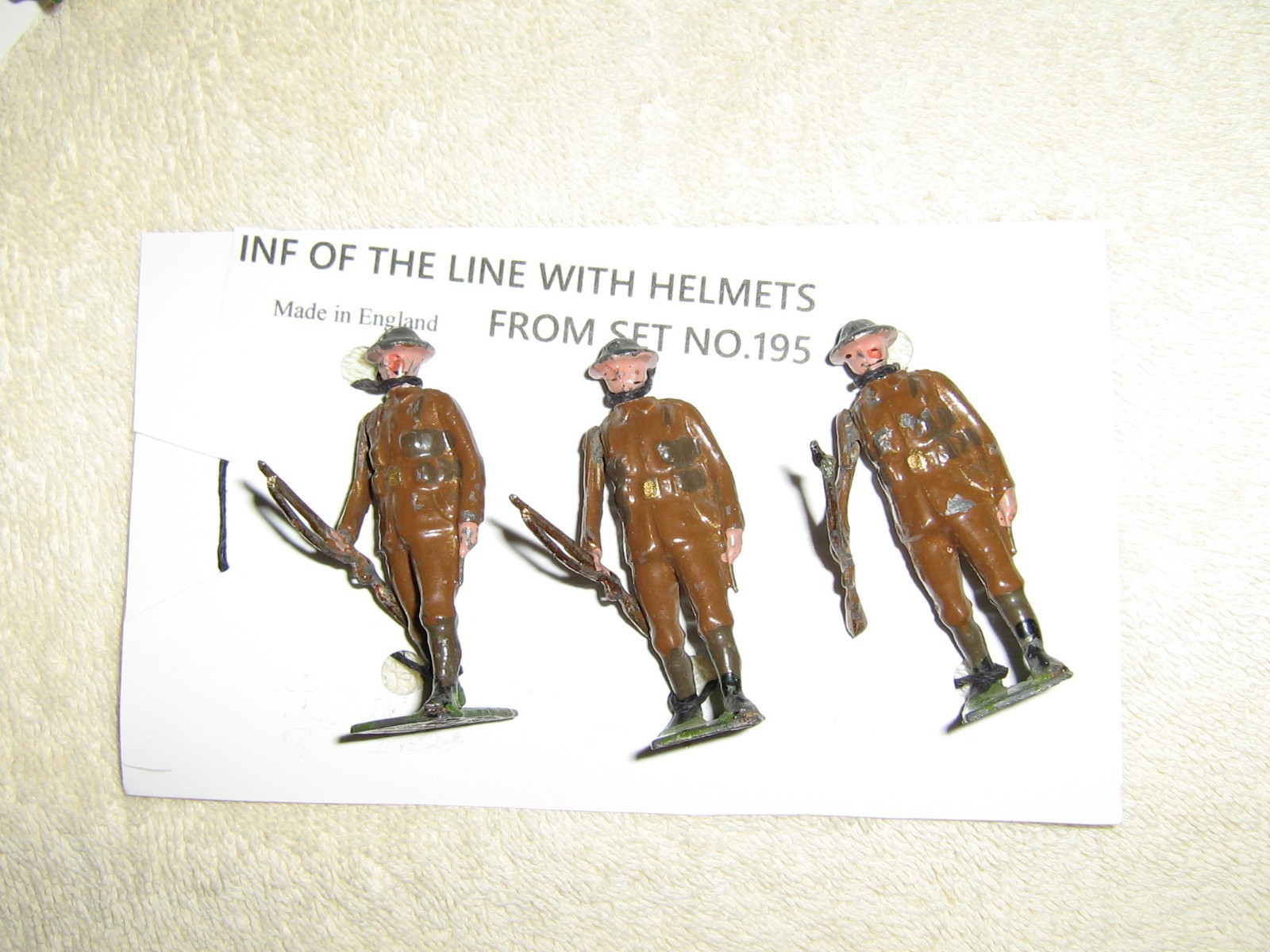 BRITAINS INF OF THE LINE WITH HELMETS FROM SET NO.195