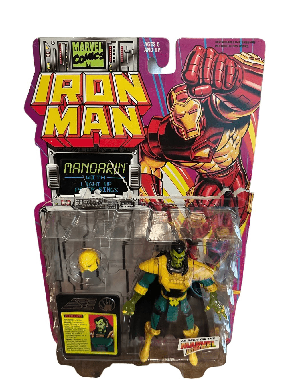 Vtg 1994 ToyBiz Comics Marvel Iron Man Ironman Mandarin Action Figure New Open