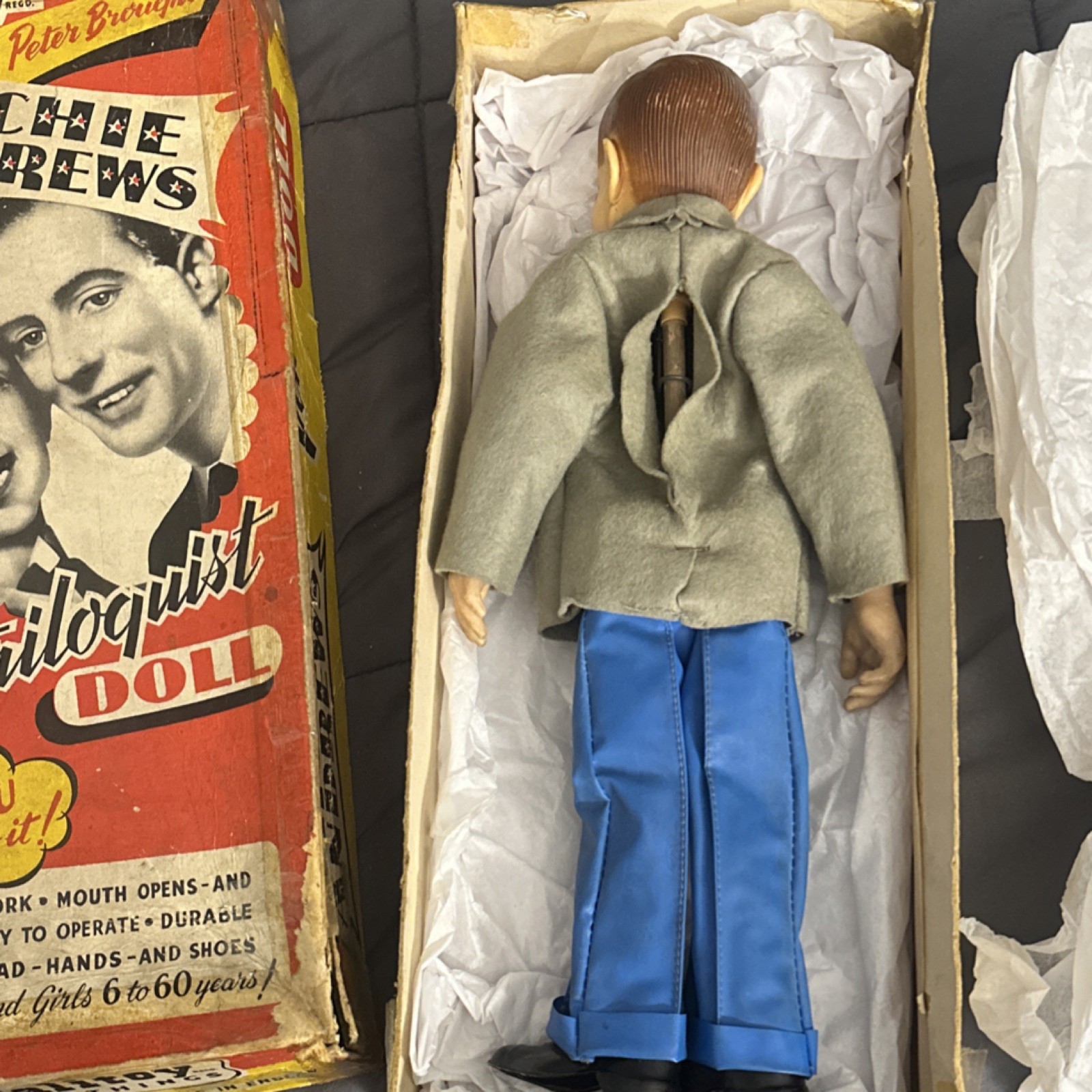 Palitoy Archie Andrews Ventriloquist Doll Vintage with Box Age Level 6-60 Years