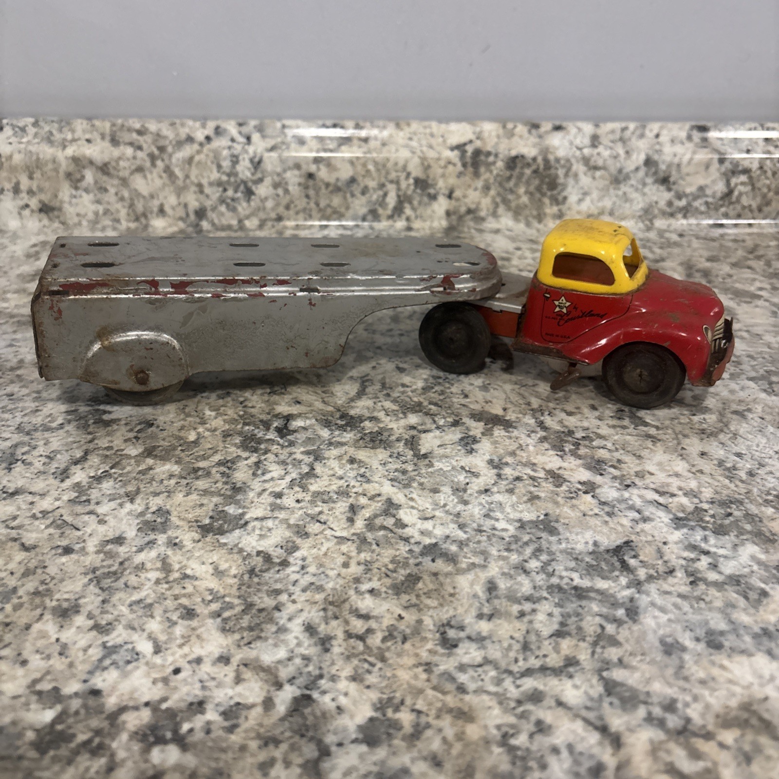 Vintage Courtland Wind-up Tin Litho Truck & Trailer – a Walt Reach Toy