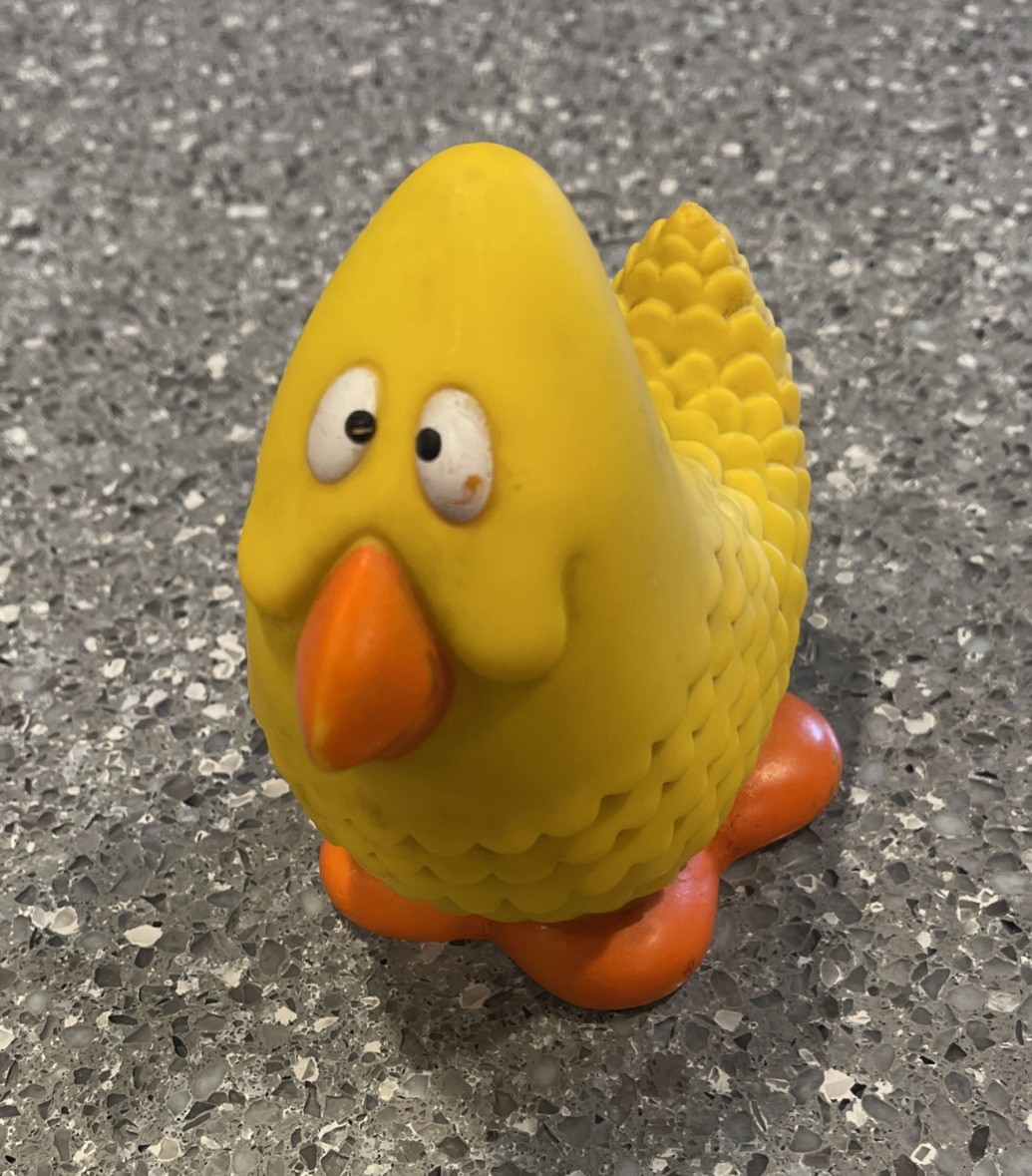Vintage 1978 Gabriel CBS Toys Rubber Chicken Squeaky Dodo Bird Squeeze Toy