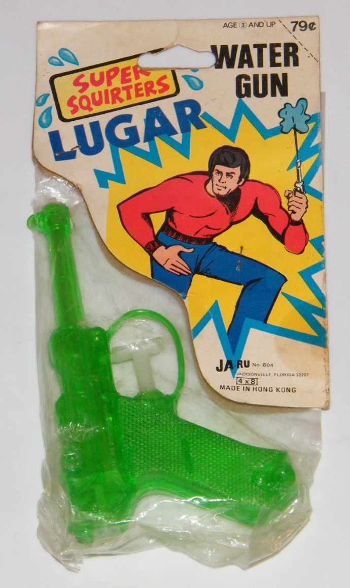 Rare Vintage MIP Sealed LUGER Water Squirt Gun Super Squirters JA-RU Green 1980