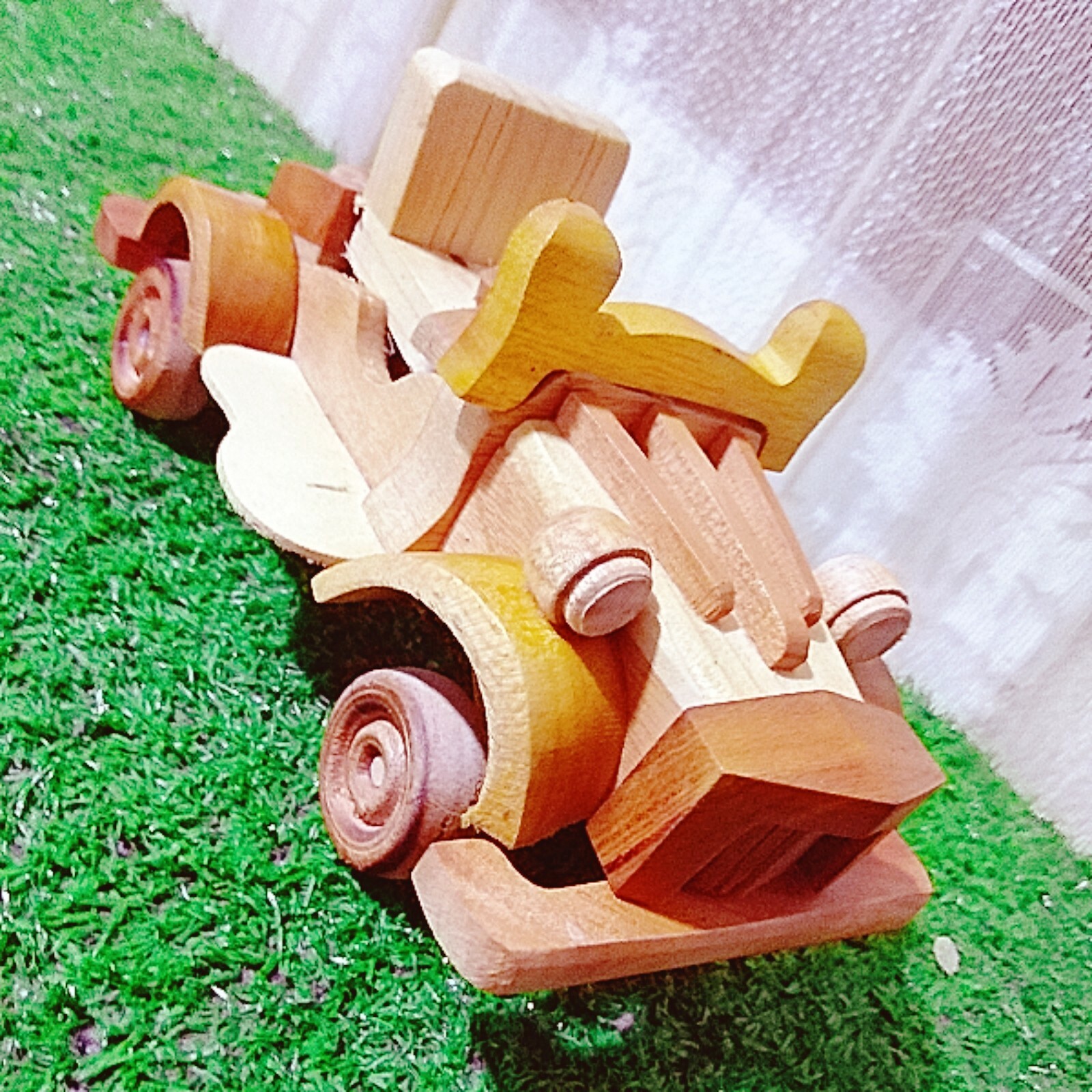 Wooden model car vintage handmade toy collectable classic antique decorative 8″