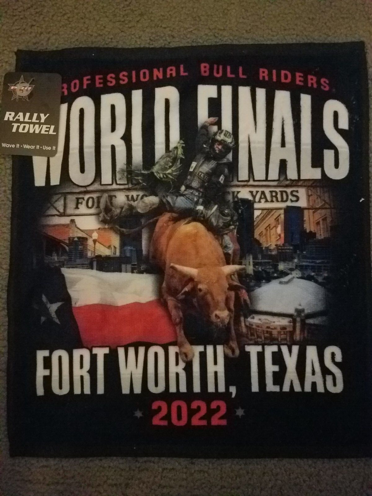 PROFESSIONAL BULL RIDERS 2022 WORLD FINALS RALLY TOWEL FORT WORTH, TEXAS