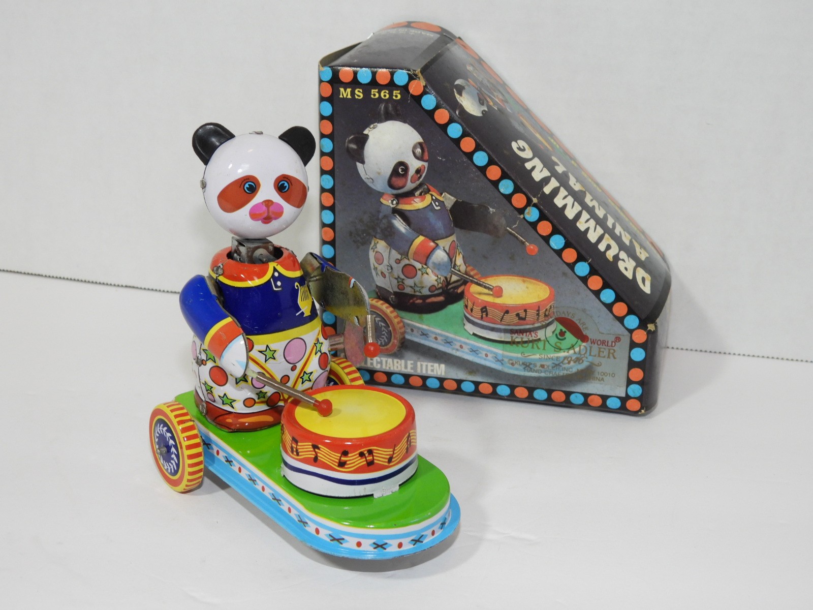 Clockwork Drumming Panda Tin Toy MS565 – Wind-Up Collectible Toy