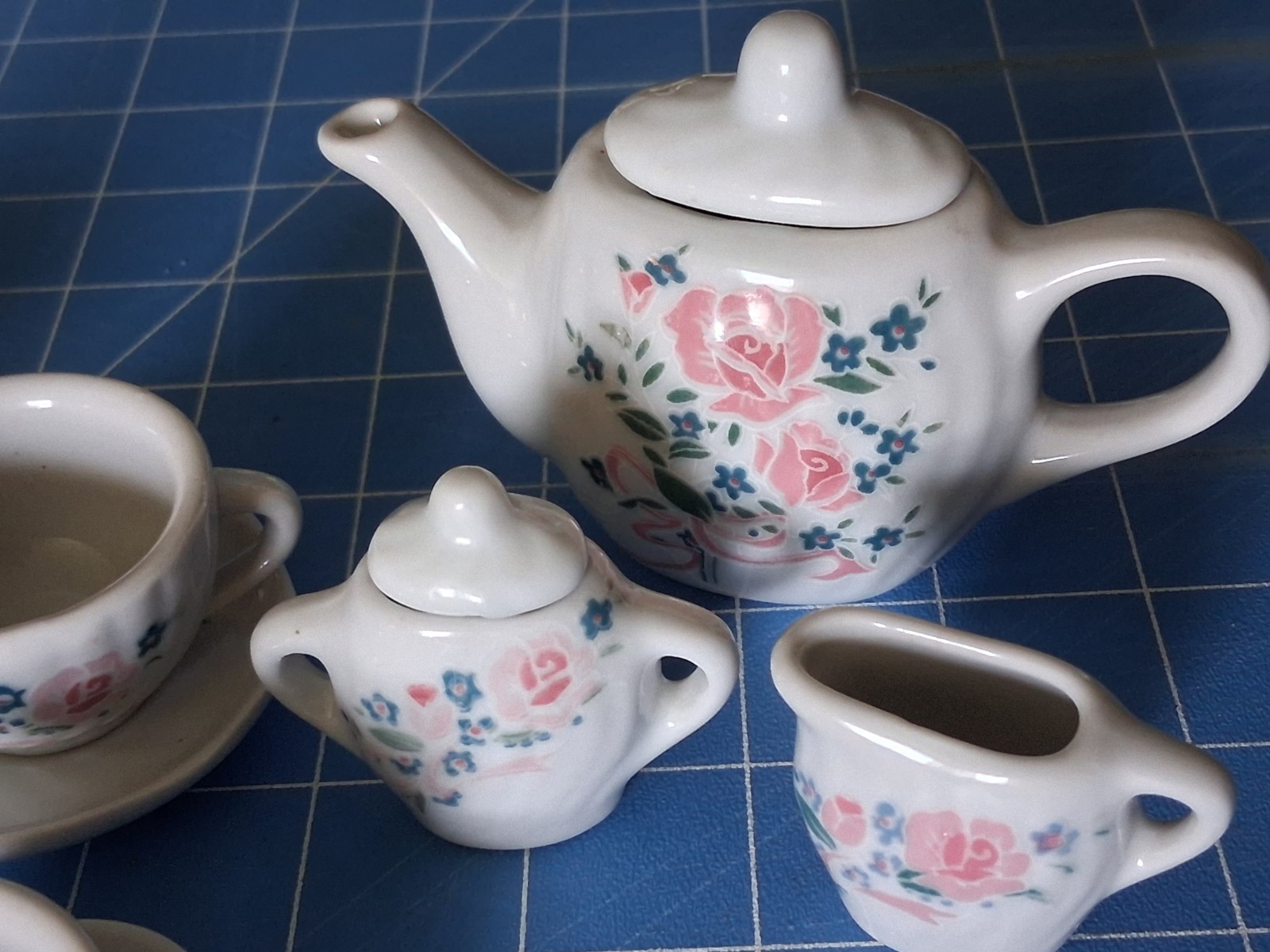 Vintage Miniature Porcelain Tea Set Medium Size
