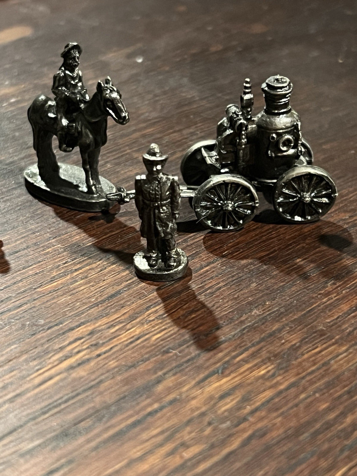 Vintage Dixie Mini’s Cast Metal Historical Figures Fire Engine Horse Lot
