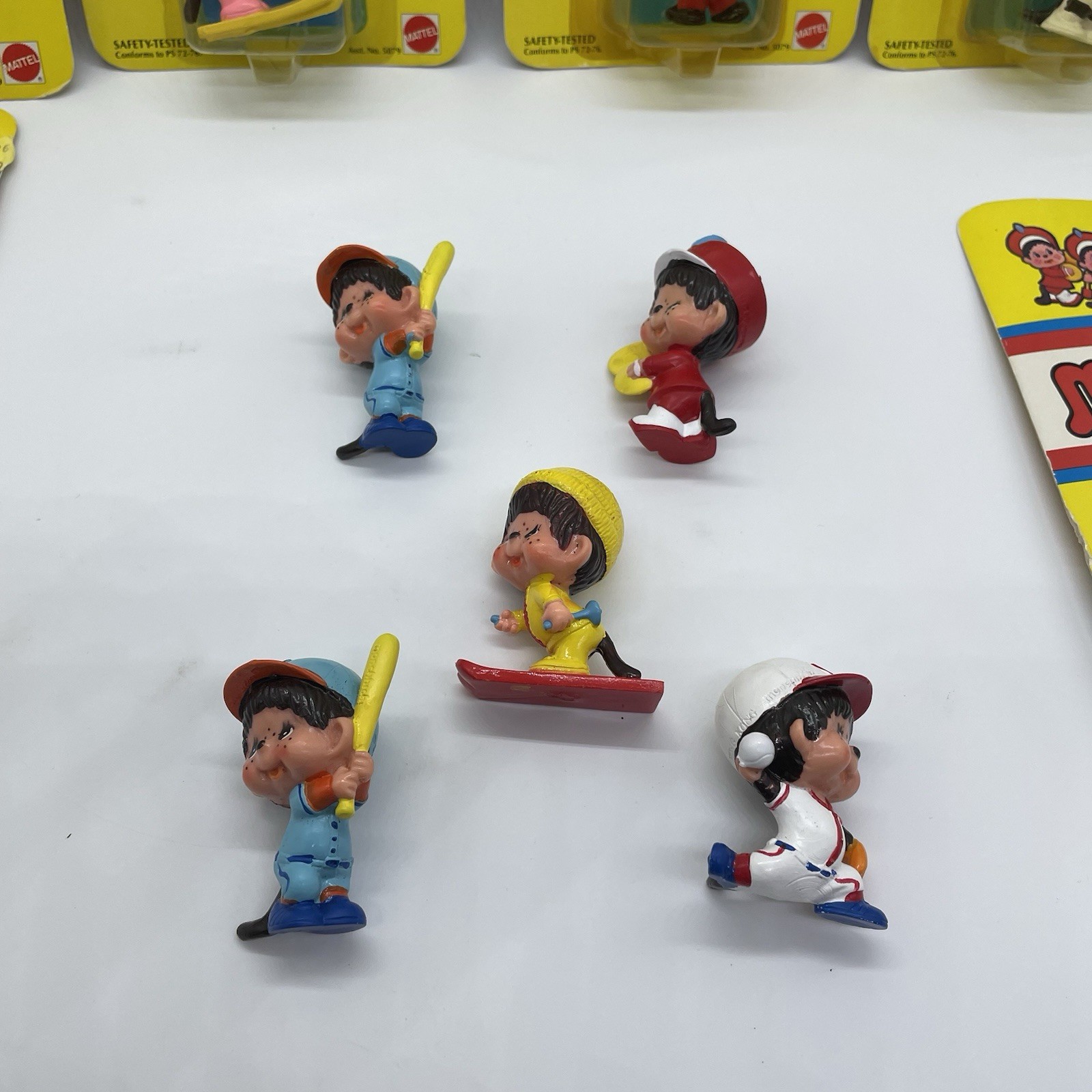 11 VINTAGE 1980 Mattel Monchhichi Mini Figures MOC Lot Sekiguchi Rare 80s
