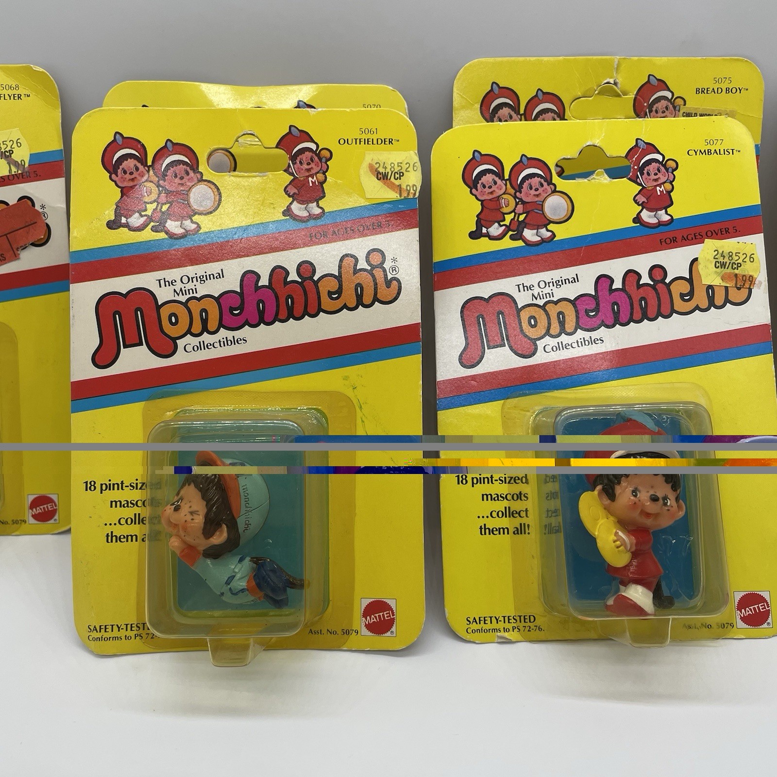 11 VINTAGE 1980 Mattel Monchhichi Mini Figures MOC Lot Sekiguchi Rare 80s