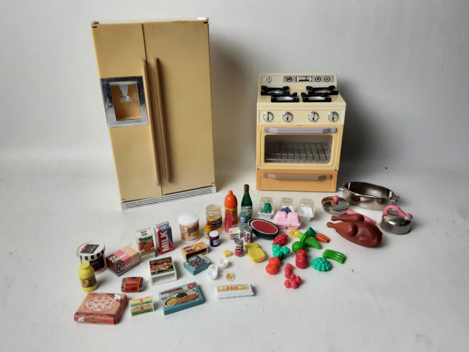 Tyco Kitchen Littles Refrigerator, Stove, Food & Cookware Sound Light Works 90’s
