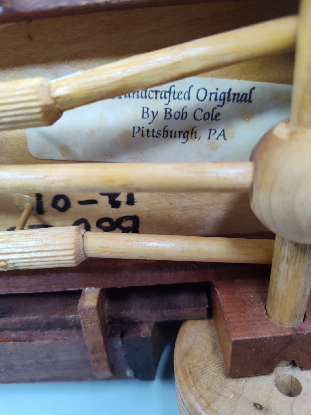 Model Wood Antique Car Signed Varies Woods Used Handmade 13″L x 6.25″H Detailed