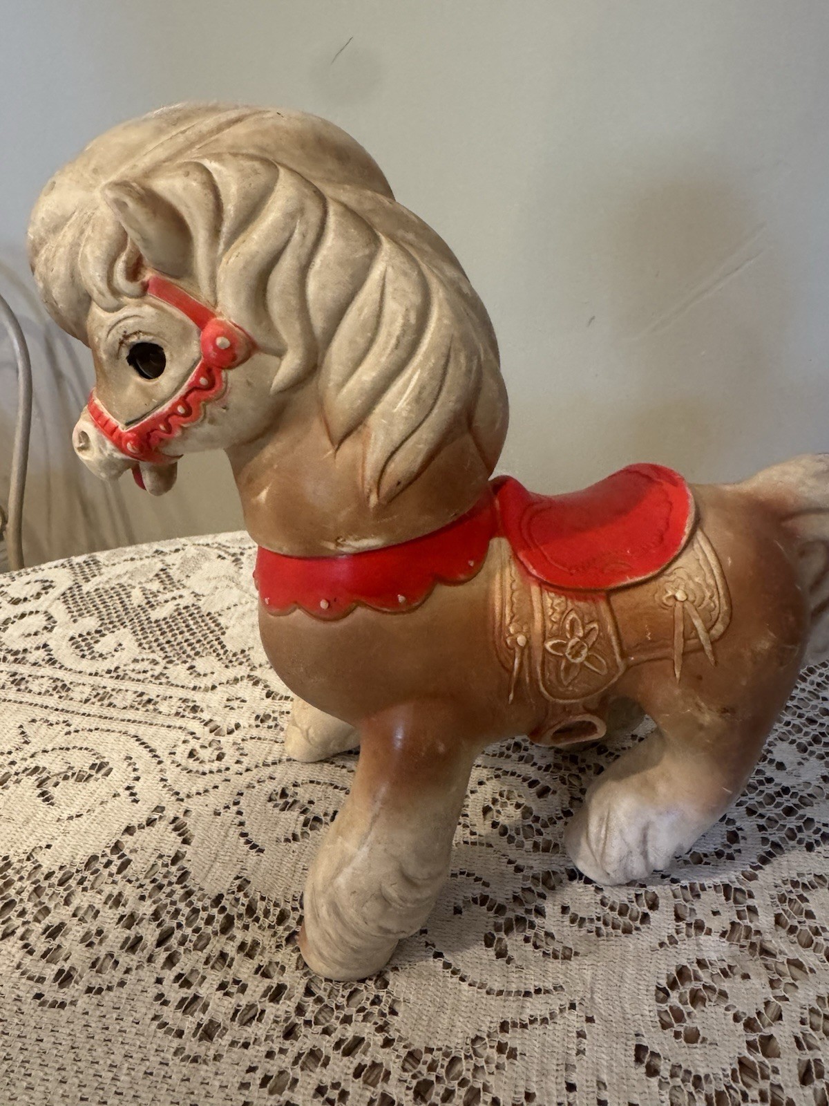 Vintage 1961 Edward Mobley Arrow Rubber Co. Horse Pony 10″ Sleep Eyes. VTG Bunny
