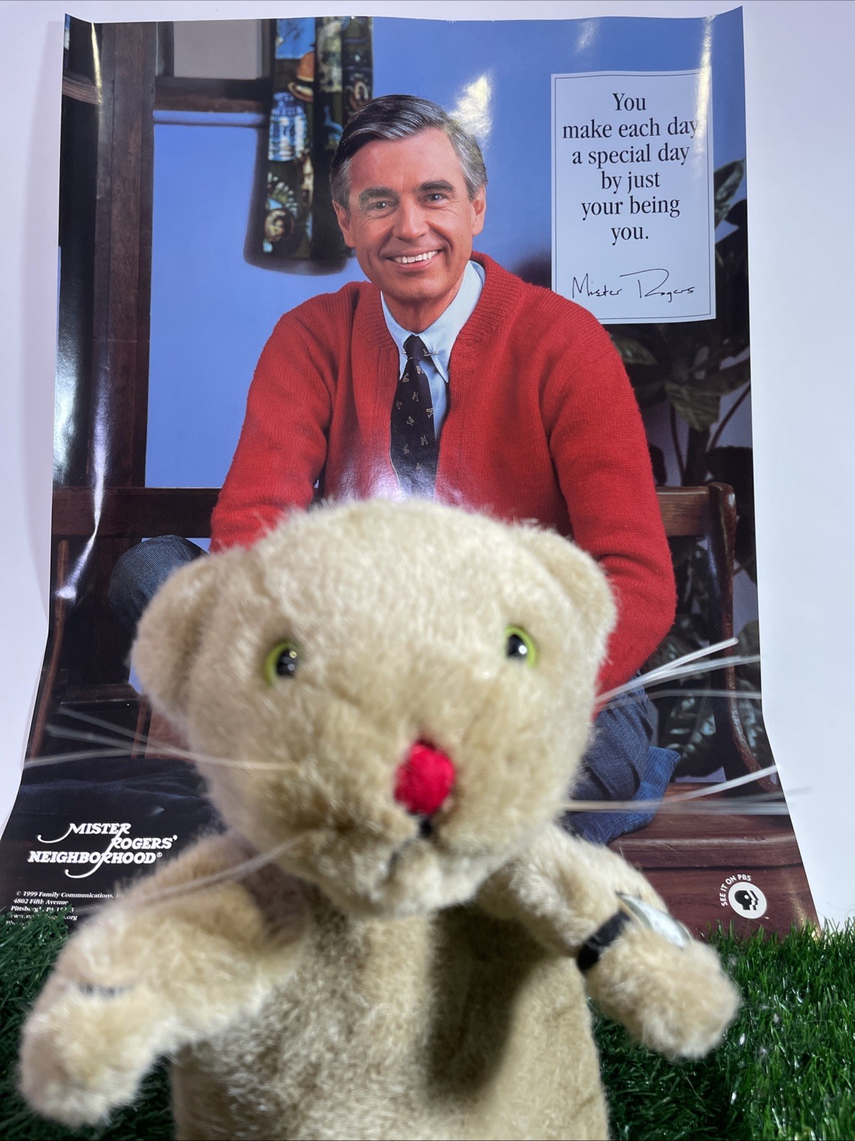 Mr. Rogers Neighborhood Vintage Daniel Tiger Dakin 1988 Puppet & 1999 Poster