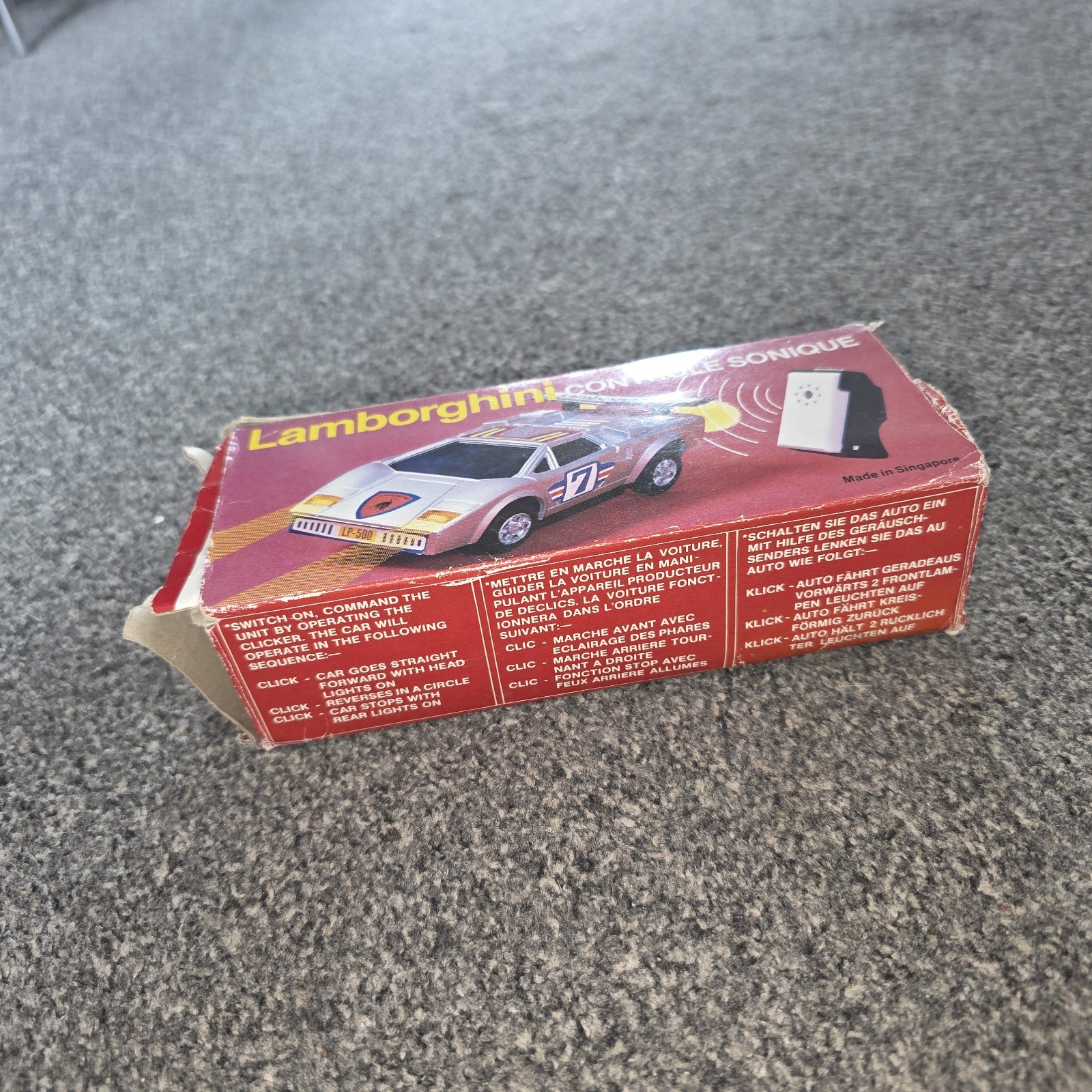 Vintage Lamborghini LP-500 Sonic Control Light Up Click RC Car Boxed Singapore