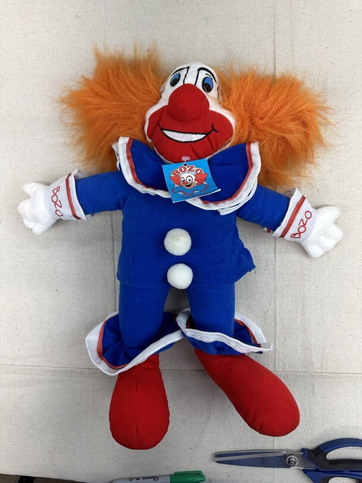 Vintage 1989 Bozo the Clown 16″ Doll Ace Novelty Co. Larry Harmon Pictures Corp