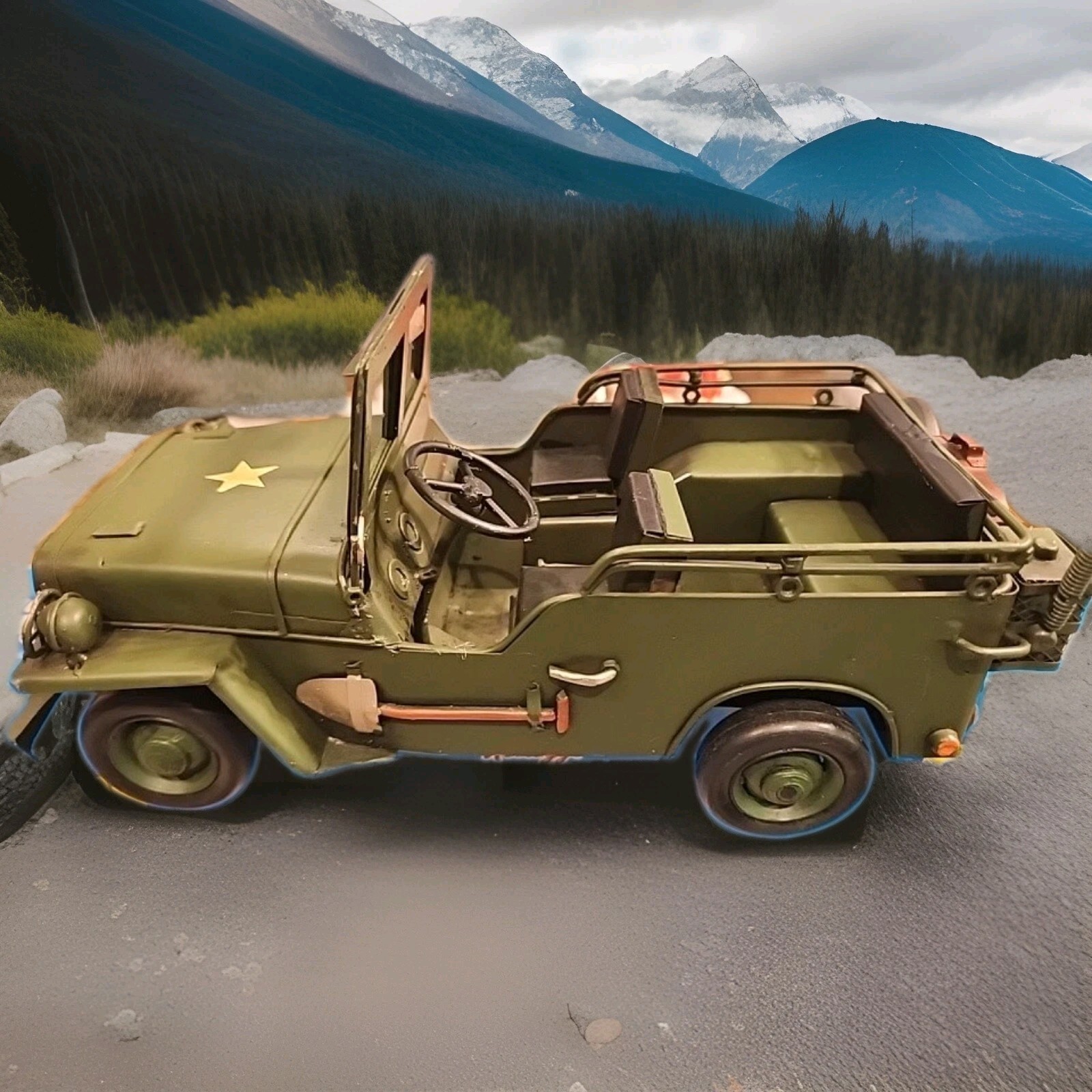 Vintage Vietnam War Era Mutt U.S. Army Art Piece M151 Military Jeep Model