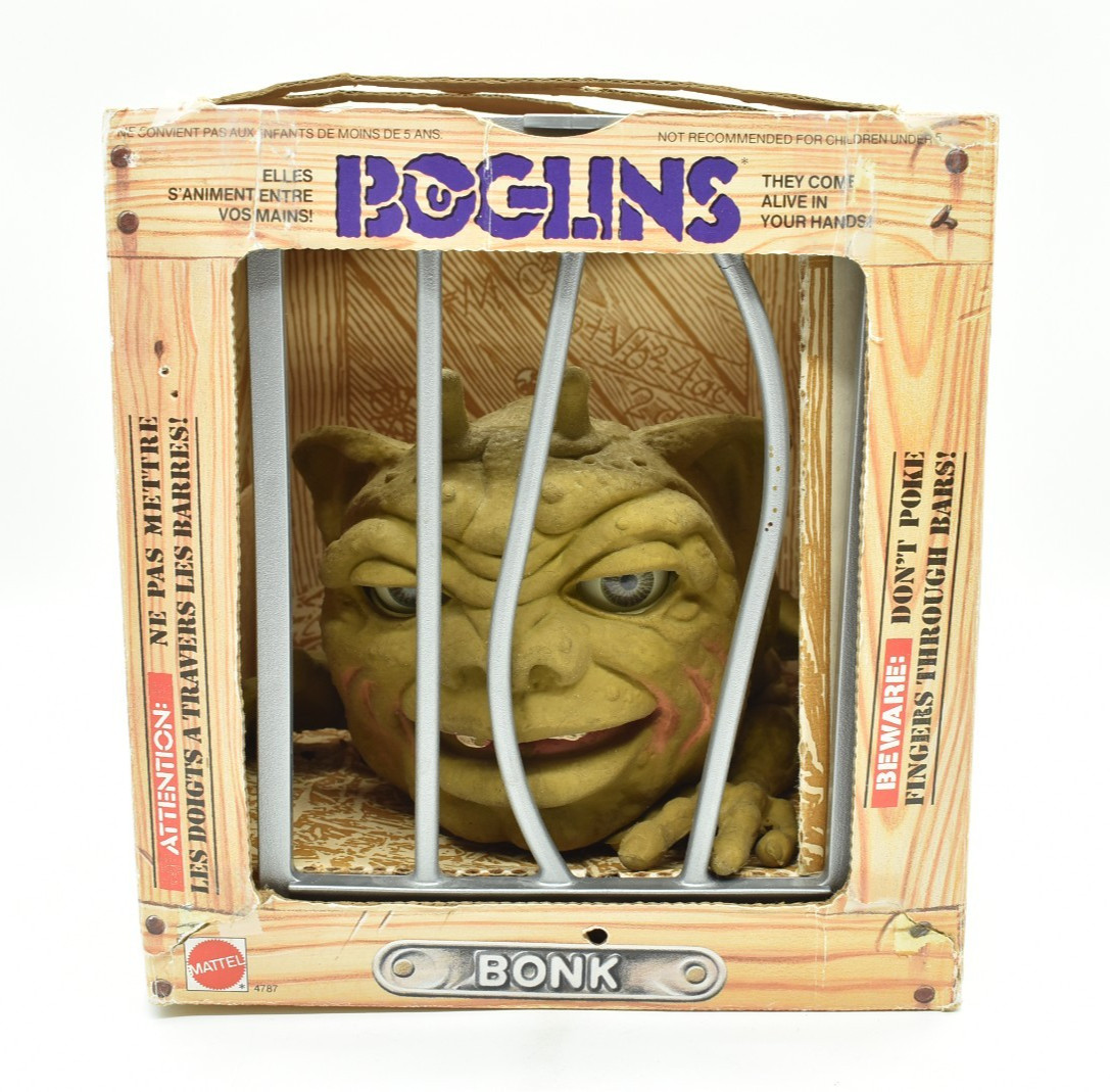Boglins – BONK PUPPET MONSTER, Rare CANADIAN Box, Vintage 1987, Mattel