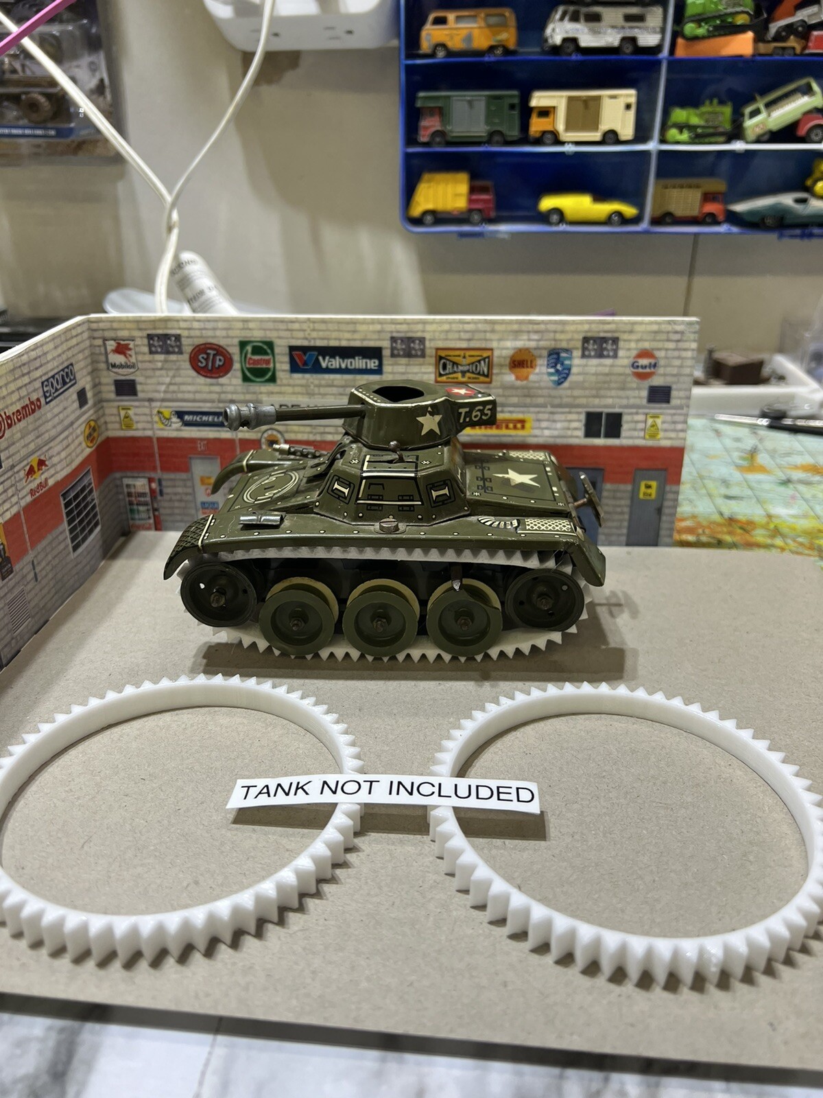 VTG Gama Tank T-65 Tin Toy Wind Up DBP (TRACKS ONLY)