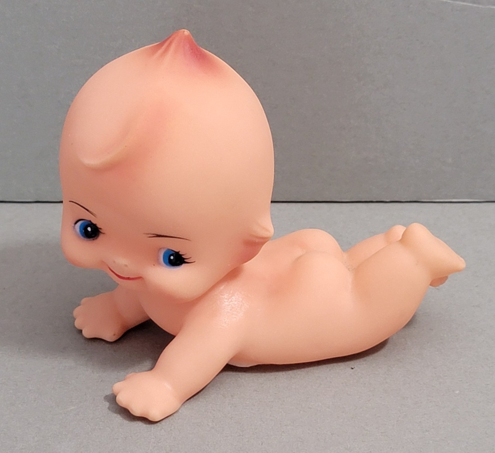 Vintage Baby Kewpie on Tummy 4″ Rubber Toy Doll Crawling