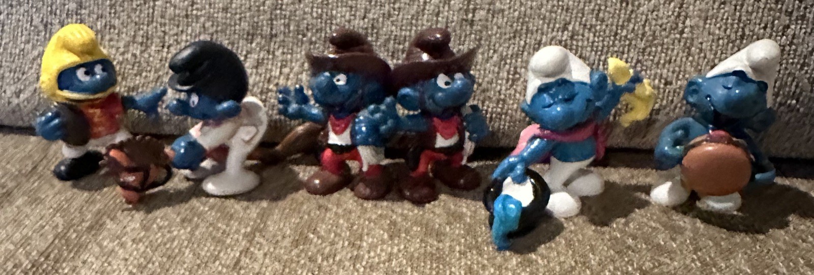 Lot Of 6 Vintage Peyo Smurf Figures 1975-80’s