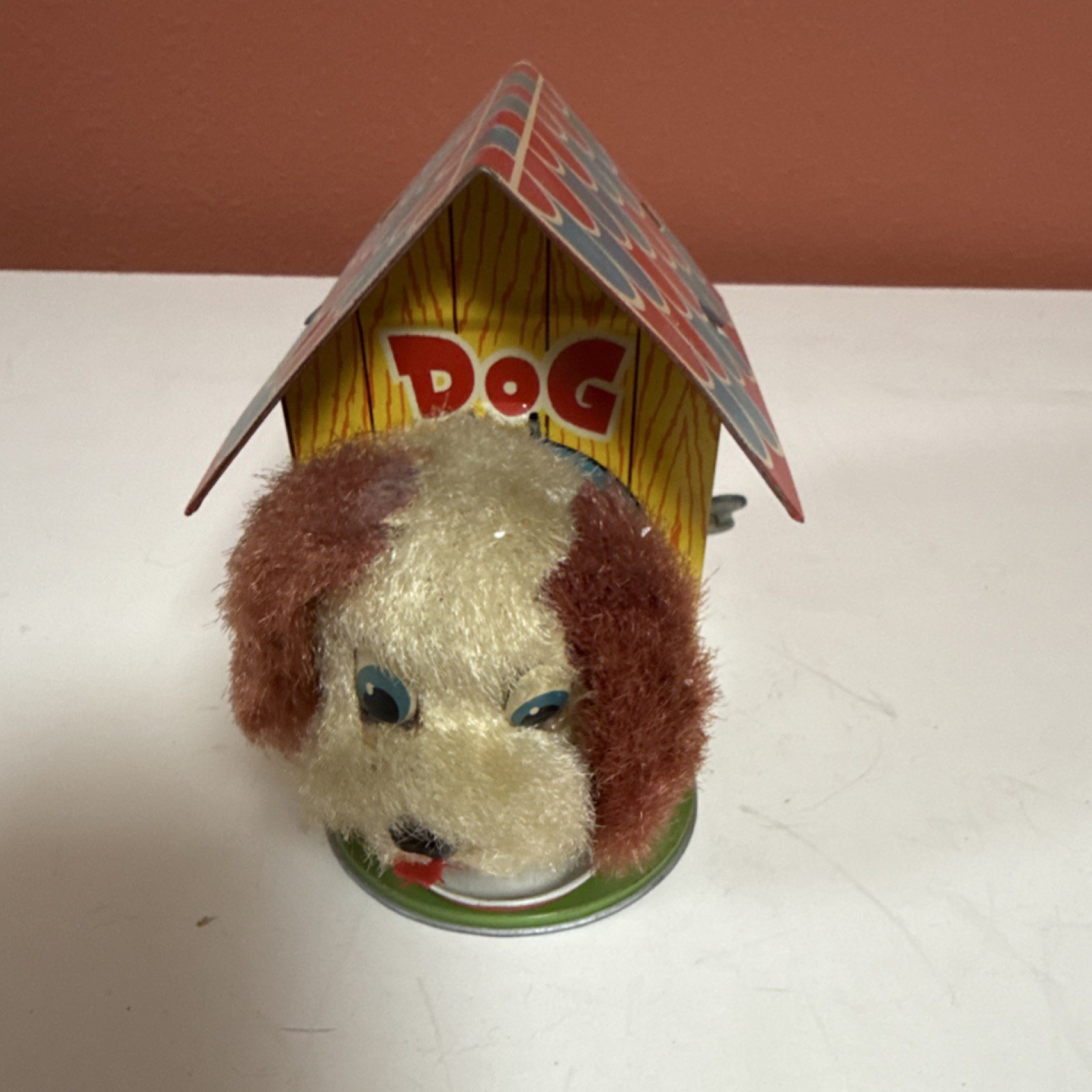 Vintage Tin Wind-up Dog House Toy Made in Japan for Ages 4-7 8-11 Years