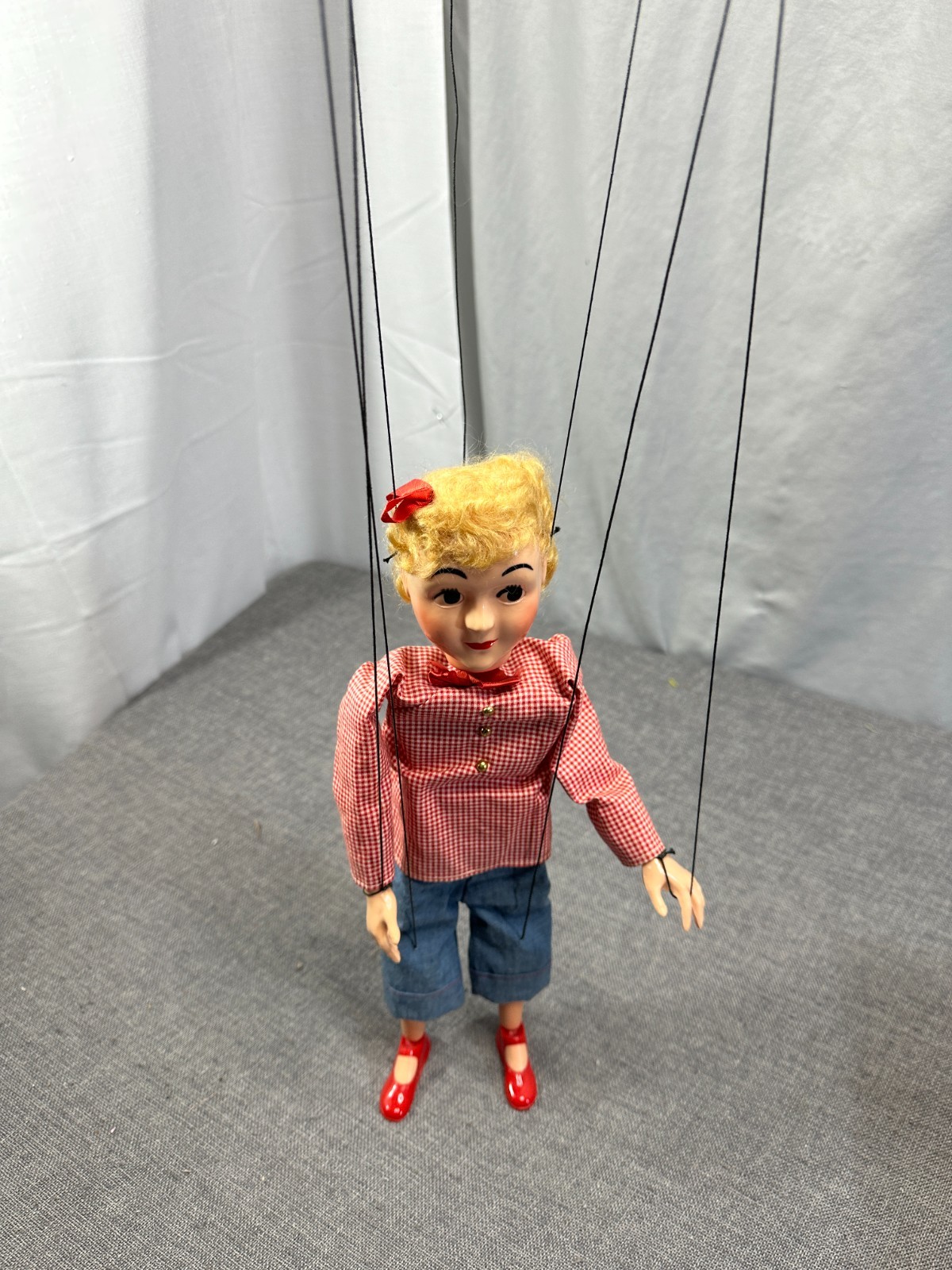 1950s Vintage Hazelle’s Airplane Control Marionette Puppet Tomboy Girl
