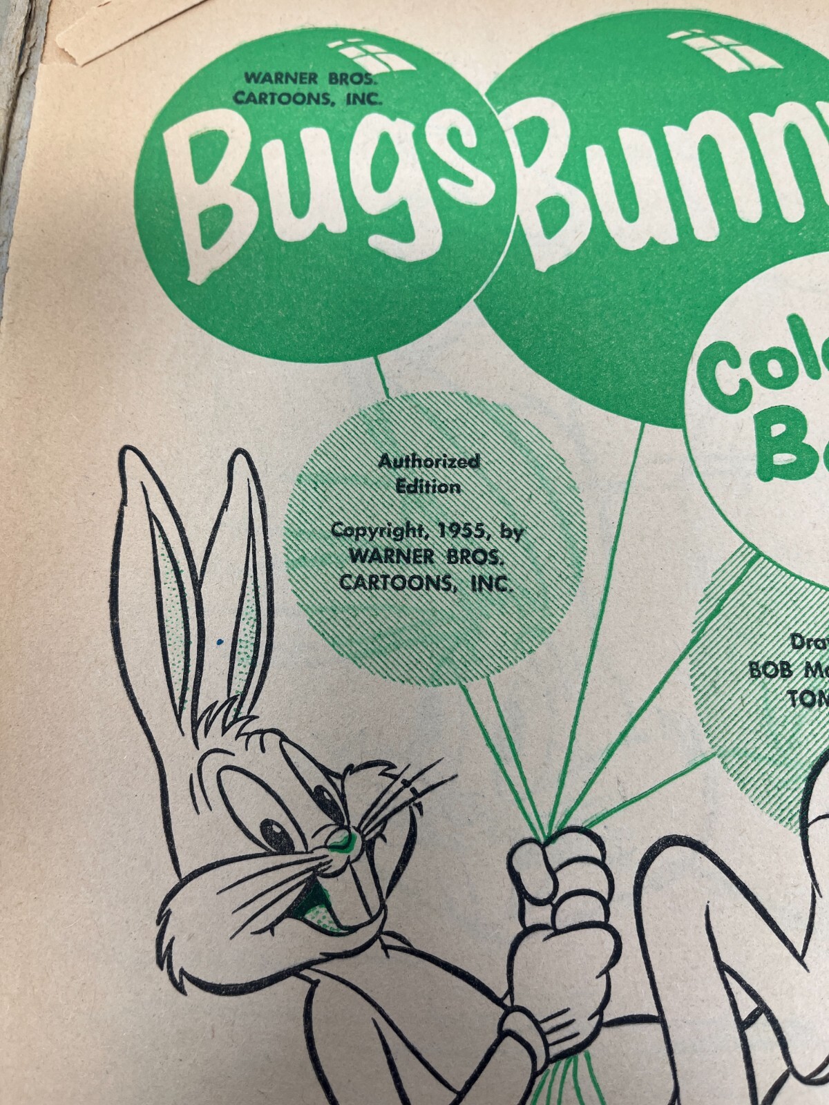 Bugs Bunny Coloring Book Warner Bros. With Vtg 1950s With No. 16 Crayola Crayons