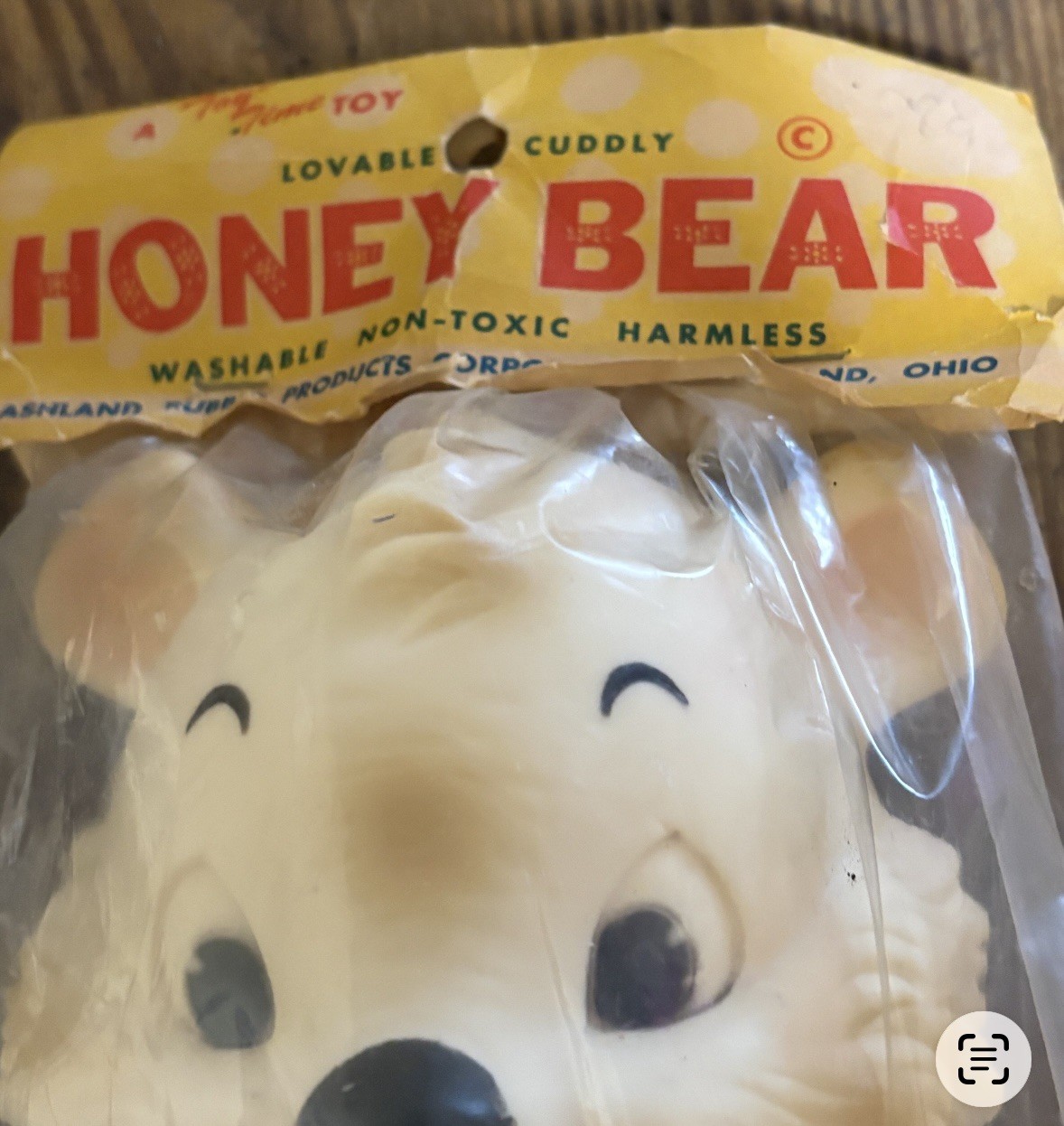 Vintage 1950s-60s Ashland Rubber Co- Bashful Bear blue bow. Never opened rare