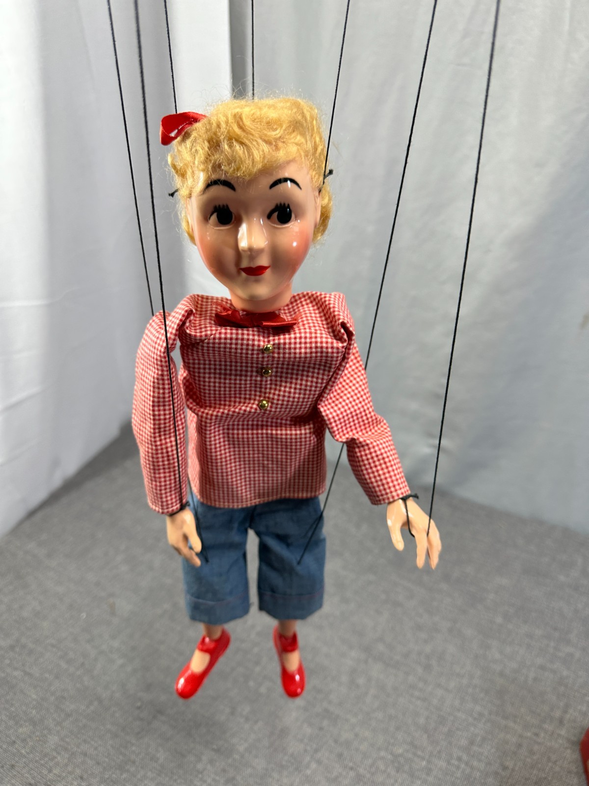 1950s Vintage Hazelle’s Airplane Control Marionette Puppet Tomboy Girl