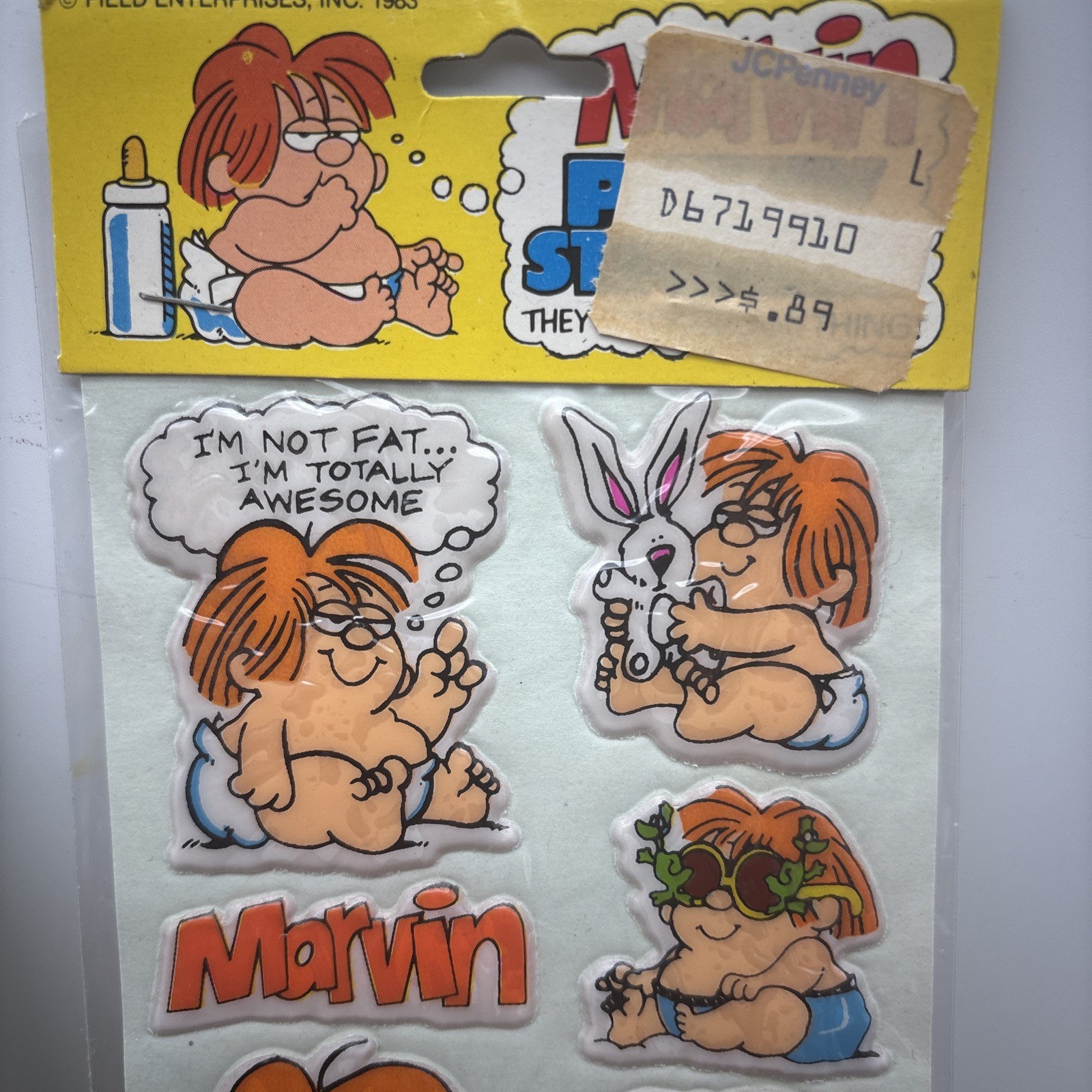 80s Cartoons Marvin Puffy Stickers Born To Be Wild Fat Scrapbook Comedy Red Hair