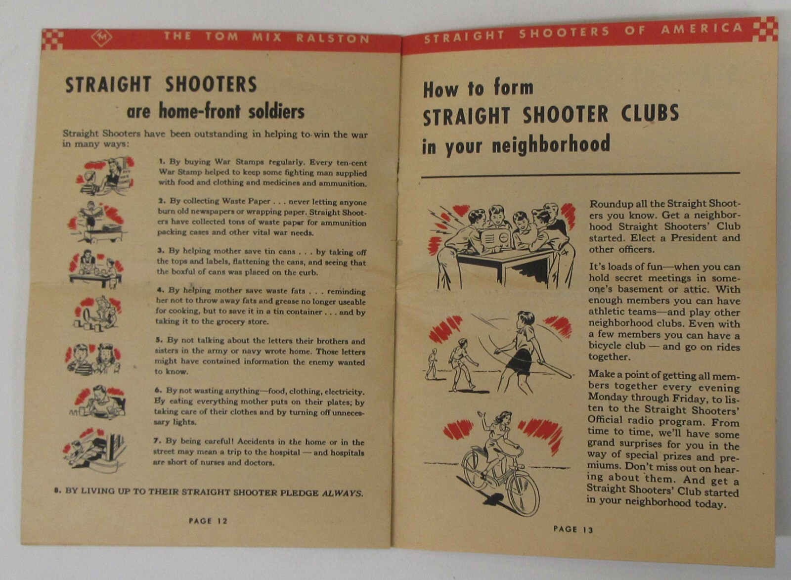 1944 TOM MIX SECRET MANUAL w/mailer envelope Ralston Cereal radio premium yz