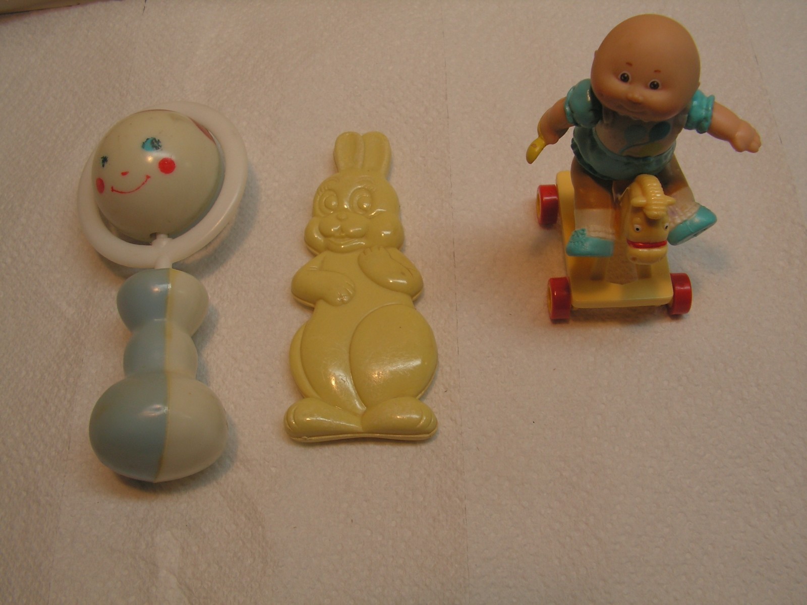 Vintage Lot Baby Rattle Lot-Cabbage Patch Baby Boy Mini On Hobby Horse-