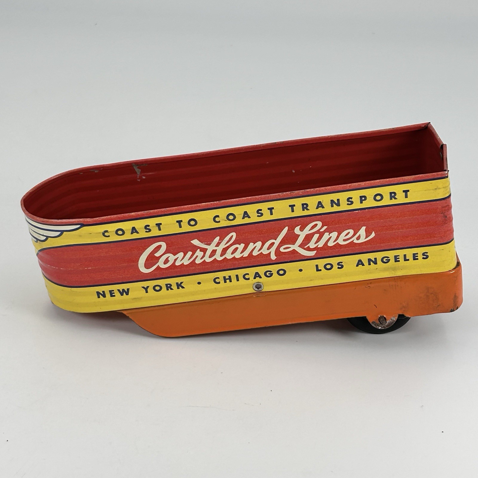 Walt Reach Coast To Coast Semi Courtland Lines Tin Litho Vintage Windup USA