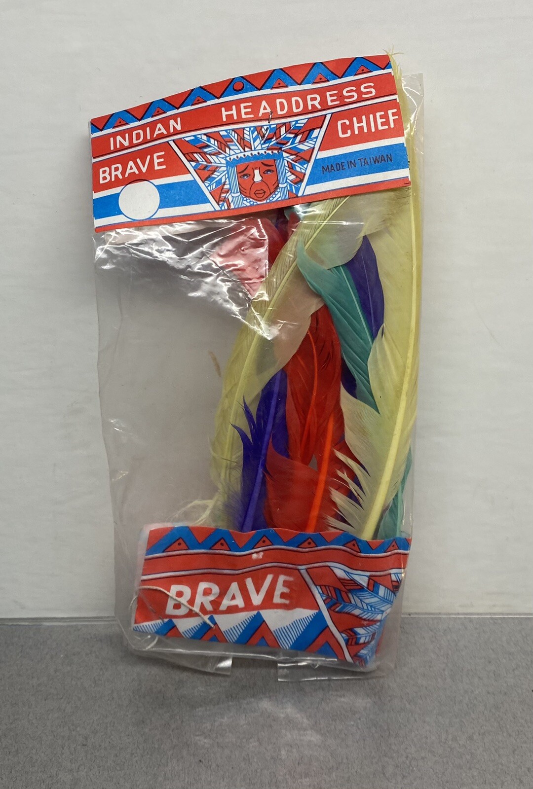 Vintage Toy Native American Indian Chief Feather Headdress NOS
