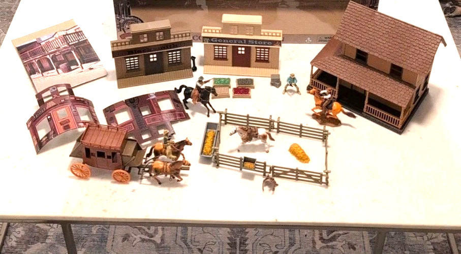 NEWRAY THE BIG COUNTRY WESTERN DELUXE PLAYSET STAGECOACH / HOME +