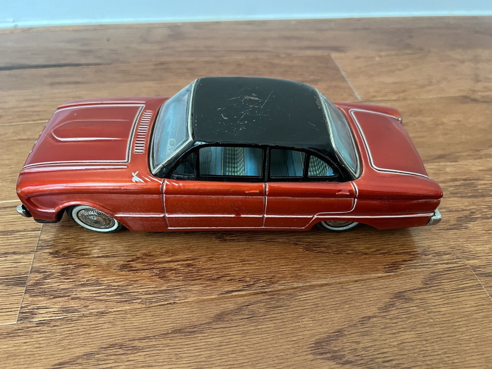 1960s Ford Falcon Tin Litho Friction Toy Car Japan