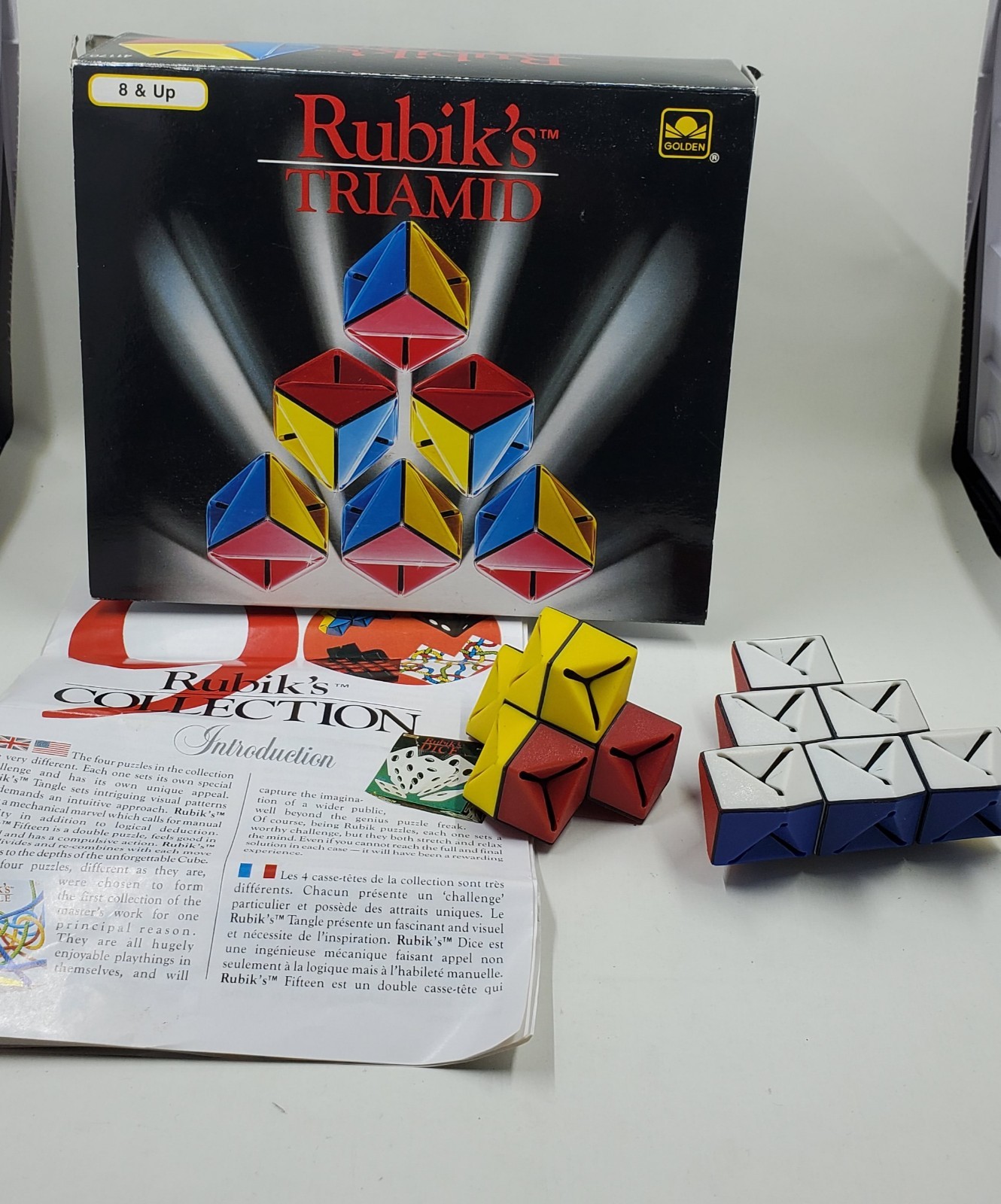G1 Rubik’s Triamid Puzzle Vintage 1990 Golden Complete w Box Brain Teaser