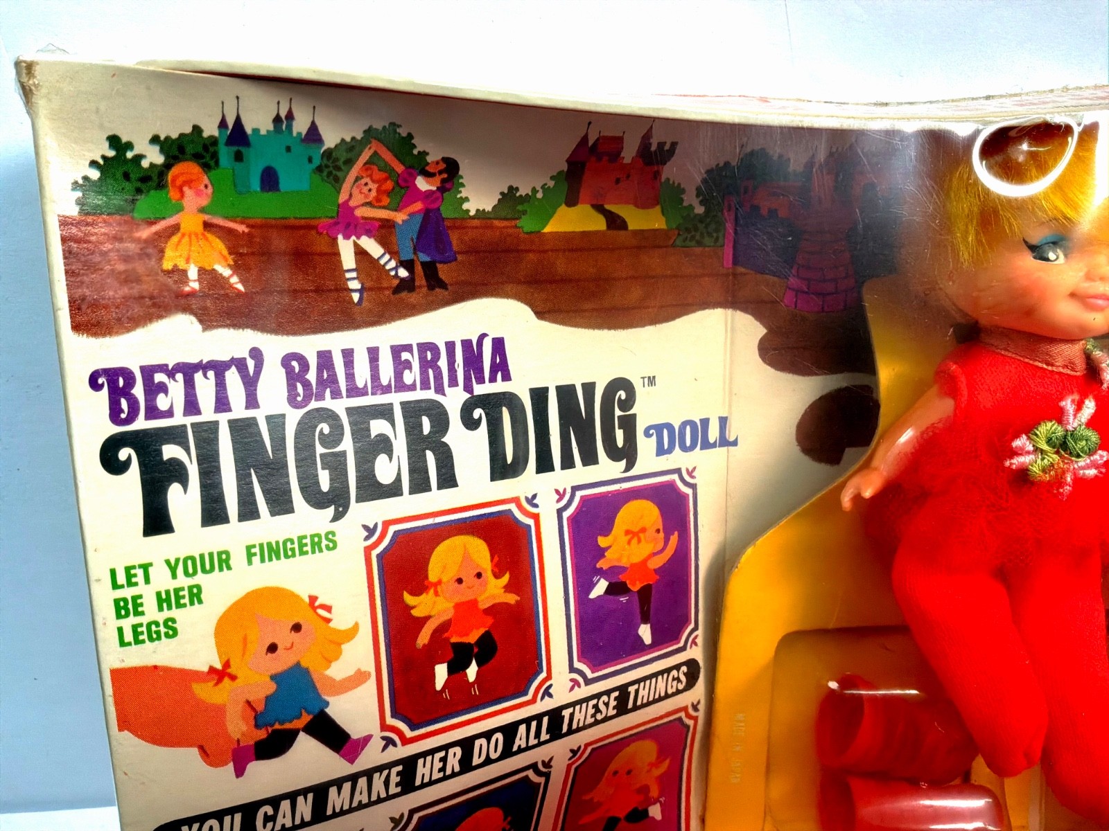Vintage 1969 Remco Betty Ballerina Finger Ding Doll NIB Sealed Puppet Sealed