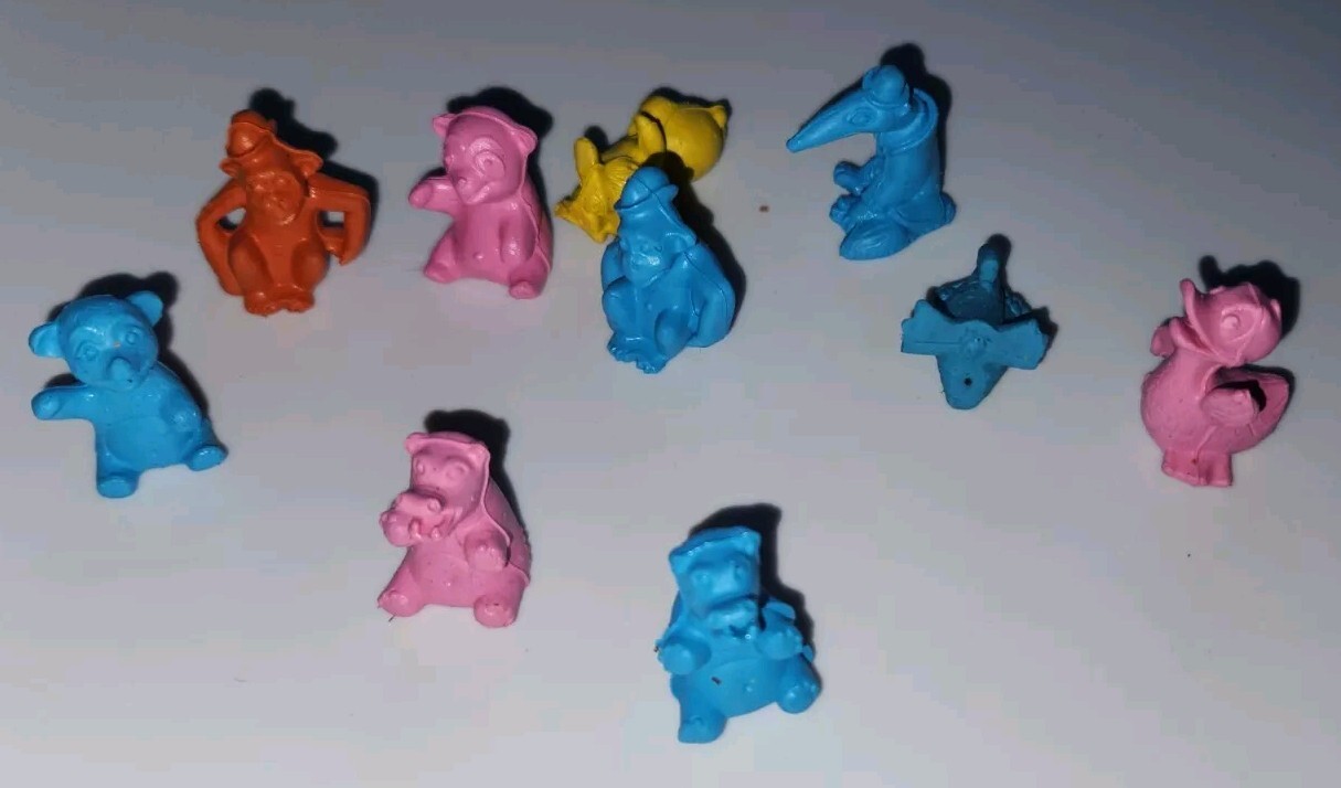 Lot of 10 VTG Diener Industries Itty Bittys Erasers In Original Package Animals