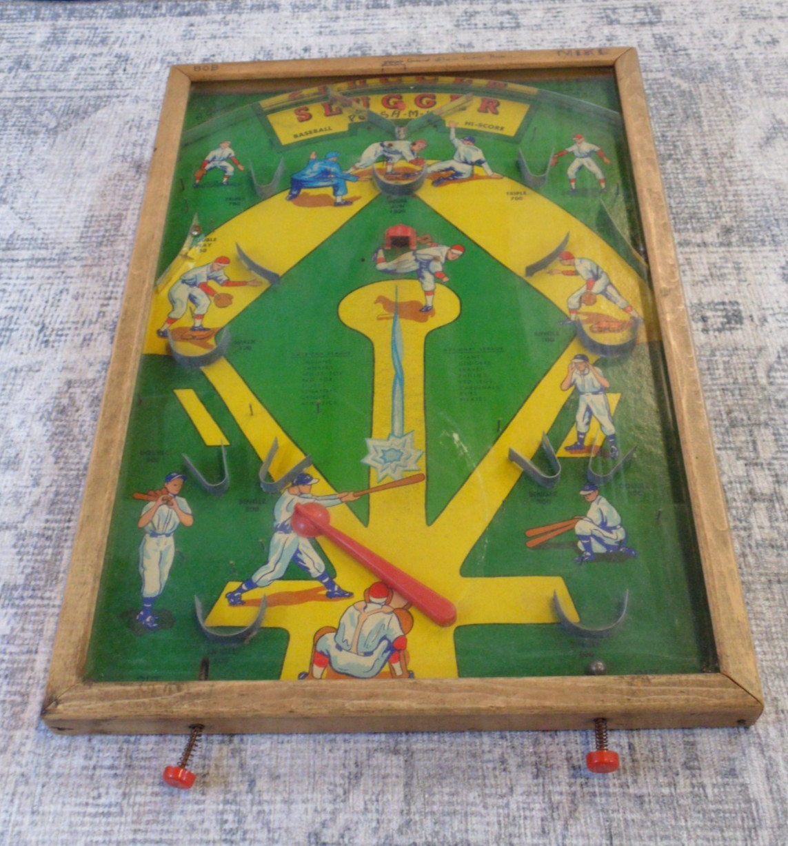 Vintage 1950s Slugger Baseball Action Pinball Game Poosh-M-Up Northwestern