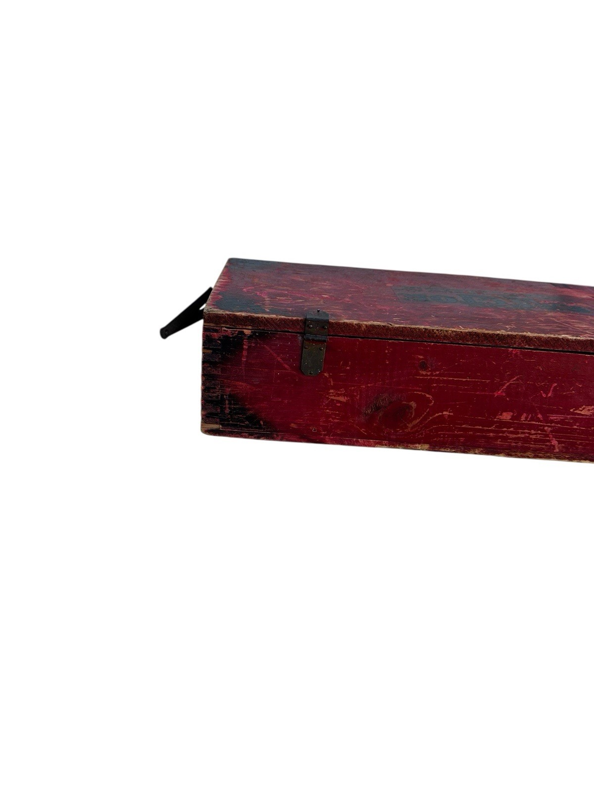 “The New Erector” Wooden Toy Box 1920s–30s A.C. Gilbert Original Red Paint