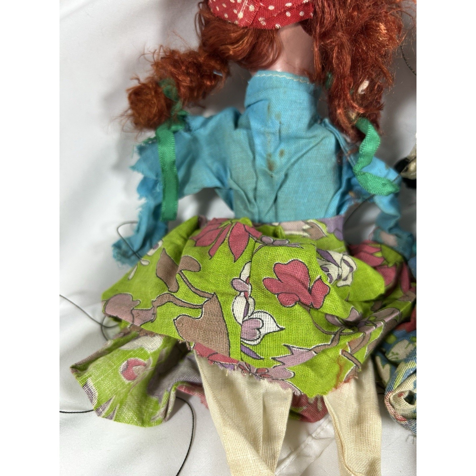 Lot Of 2 Project Pieces Mexico Girl Women Marionette Puppets Need TLC Disney