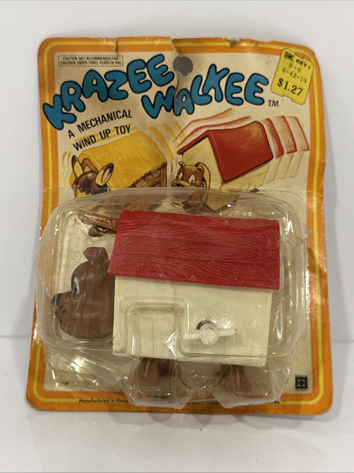 Vintage Krazee Walkee Wind Up Toy Sealed Card S.S. Kresge Hong Kong
