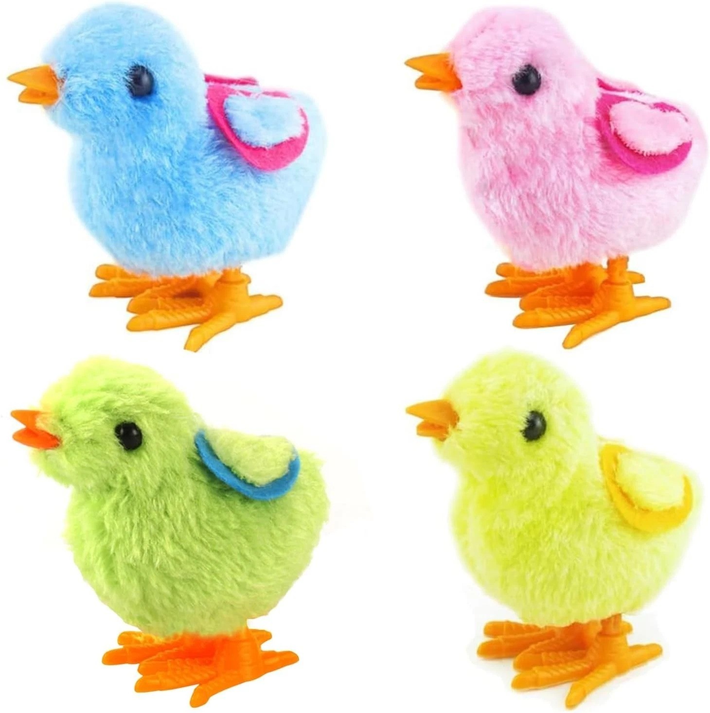 Cute Multicolored Wind-Up Chick and Bunny Toys – Ideal for Easter Baskets