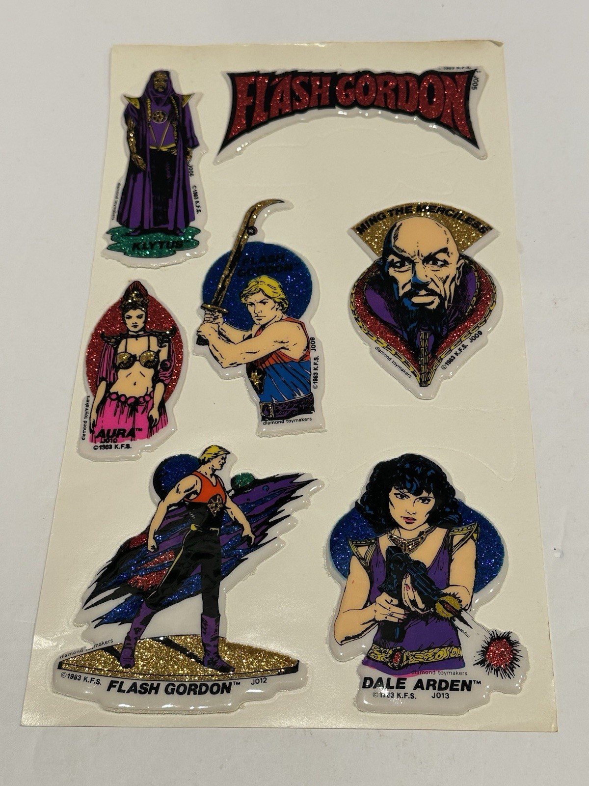 Vintage Diamond Toymakers 1983 Flash Gordon Glitter Stickers
