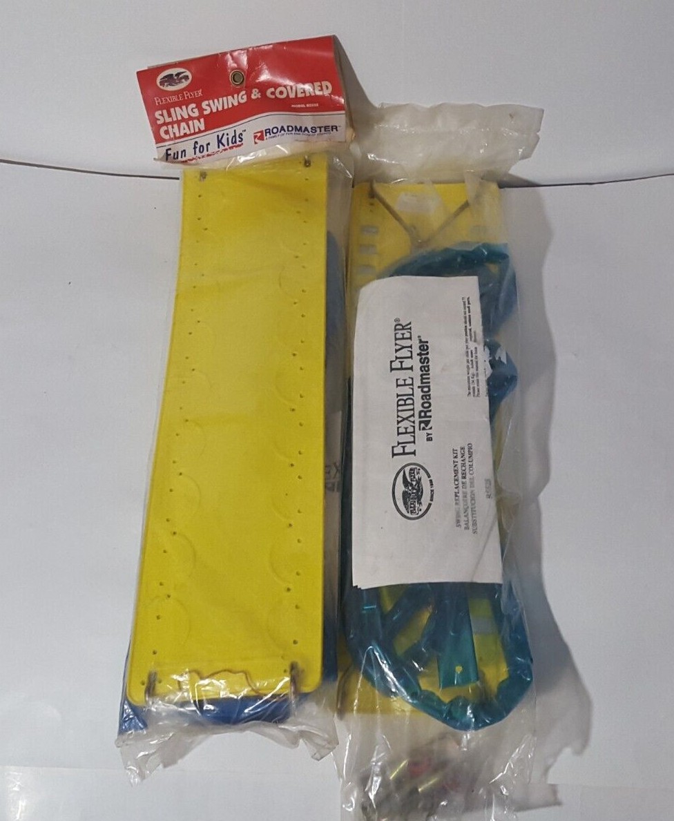 2 x Vintage Road Master/Flexible Flyer Sling Swing & Covered Chain NOS Sealed