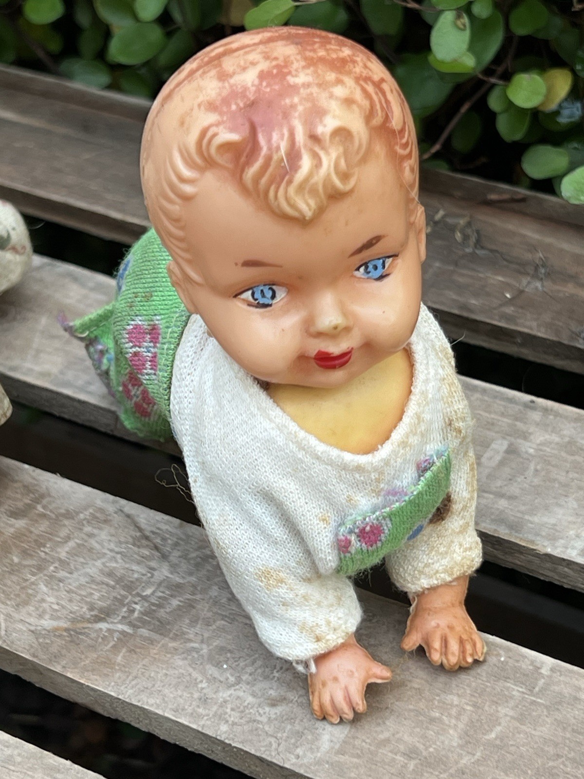VTG Crawling Baby Dolls Lot – 1930s Comp + 1950s Wind-Up Japan, Working Parts